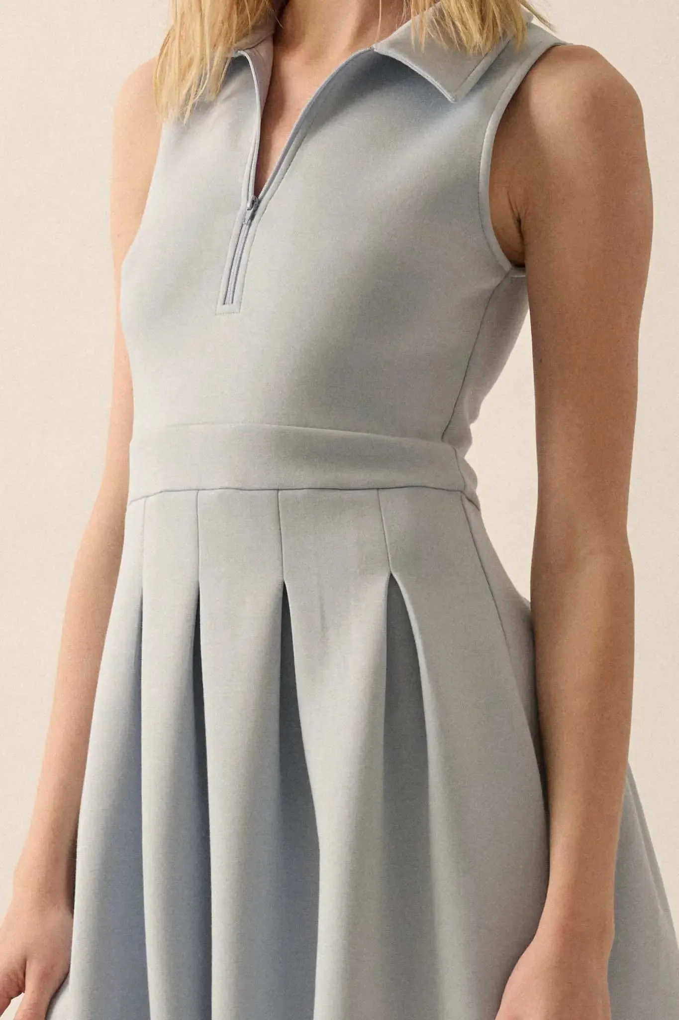 Premium Scuba Half-Zip Pleated Mini Tennis Dress sold by Promesa product image thumbnail 4