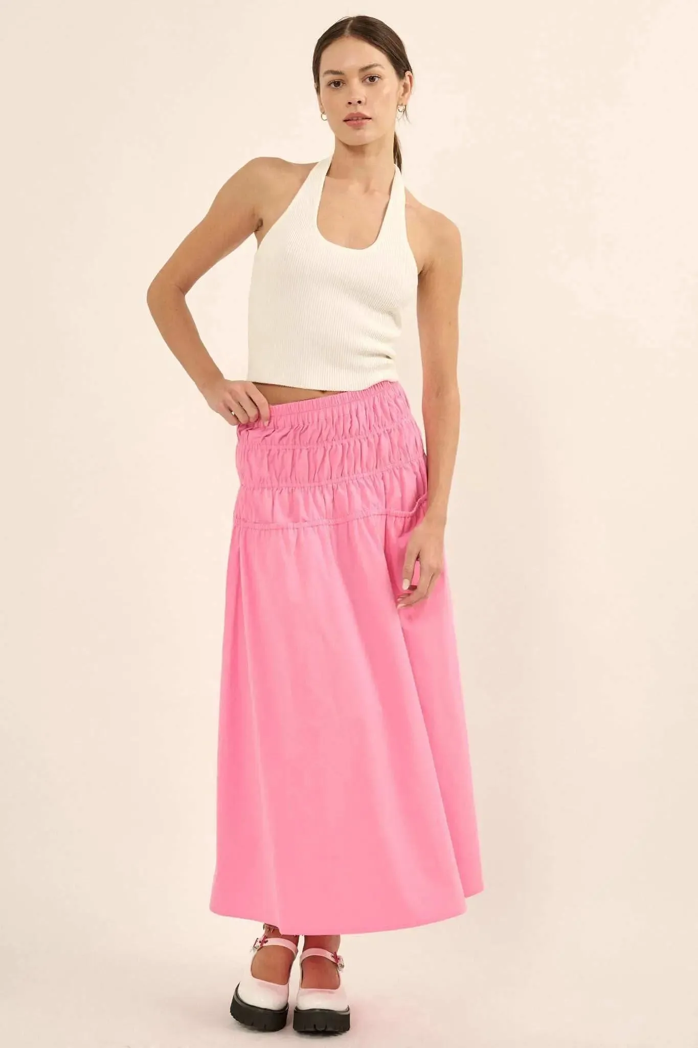 Honest to Goodness Gathered Pocket Maxi Skirt sold by Promesa product image thumbnail 3