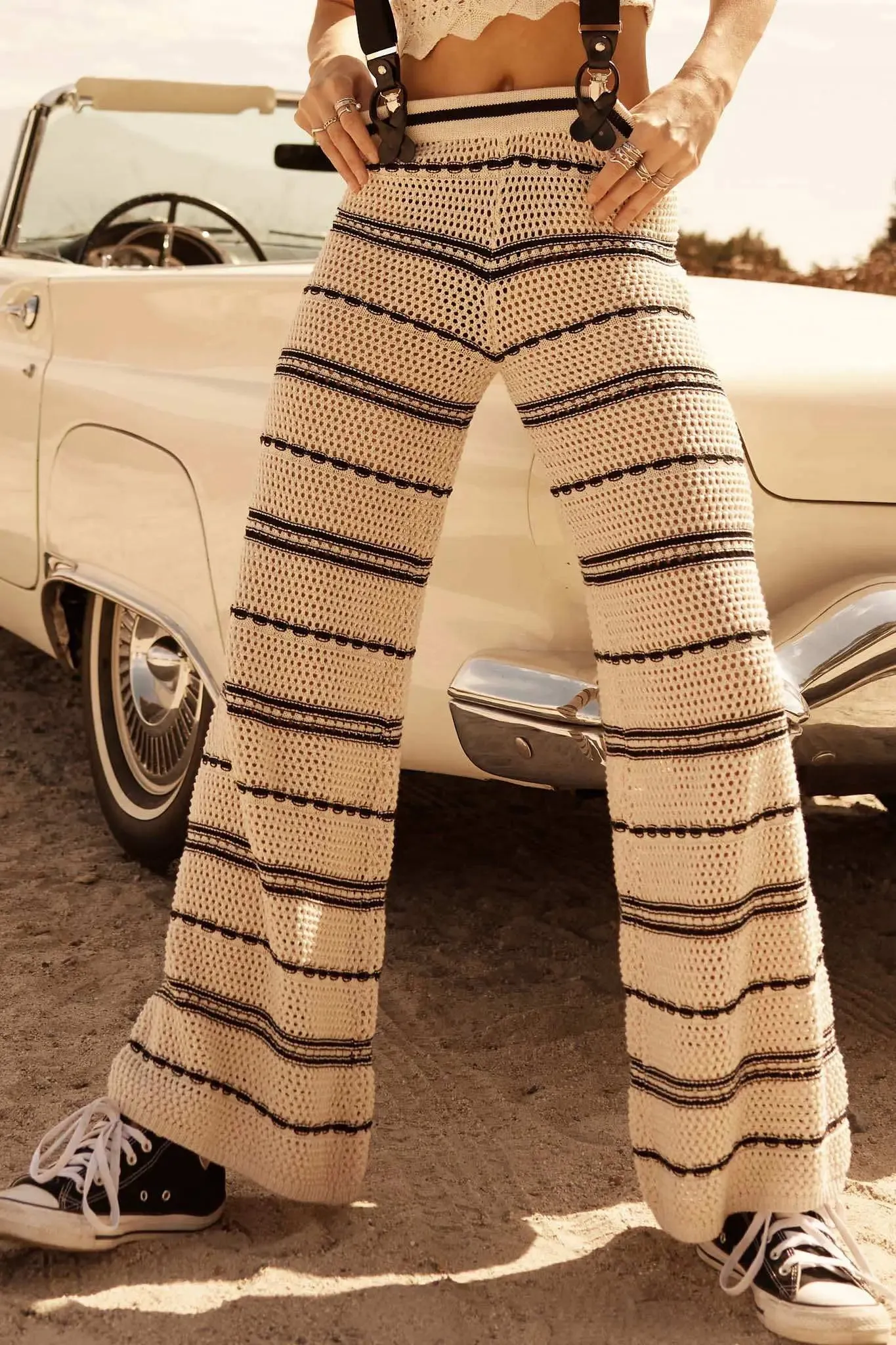 Cali Vibes Striped Crochet Knit Sweater Pants sold by Promesa product image thumbnail 2