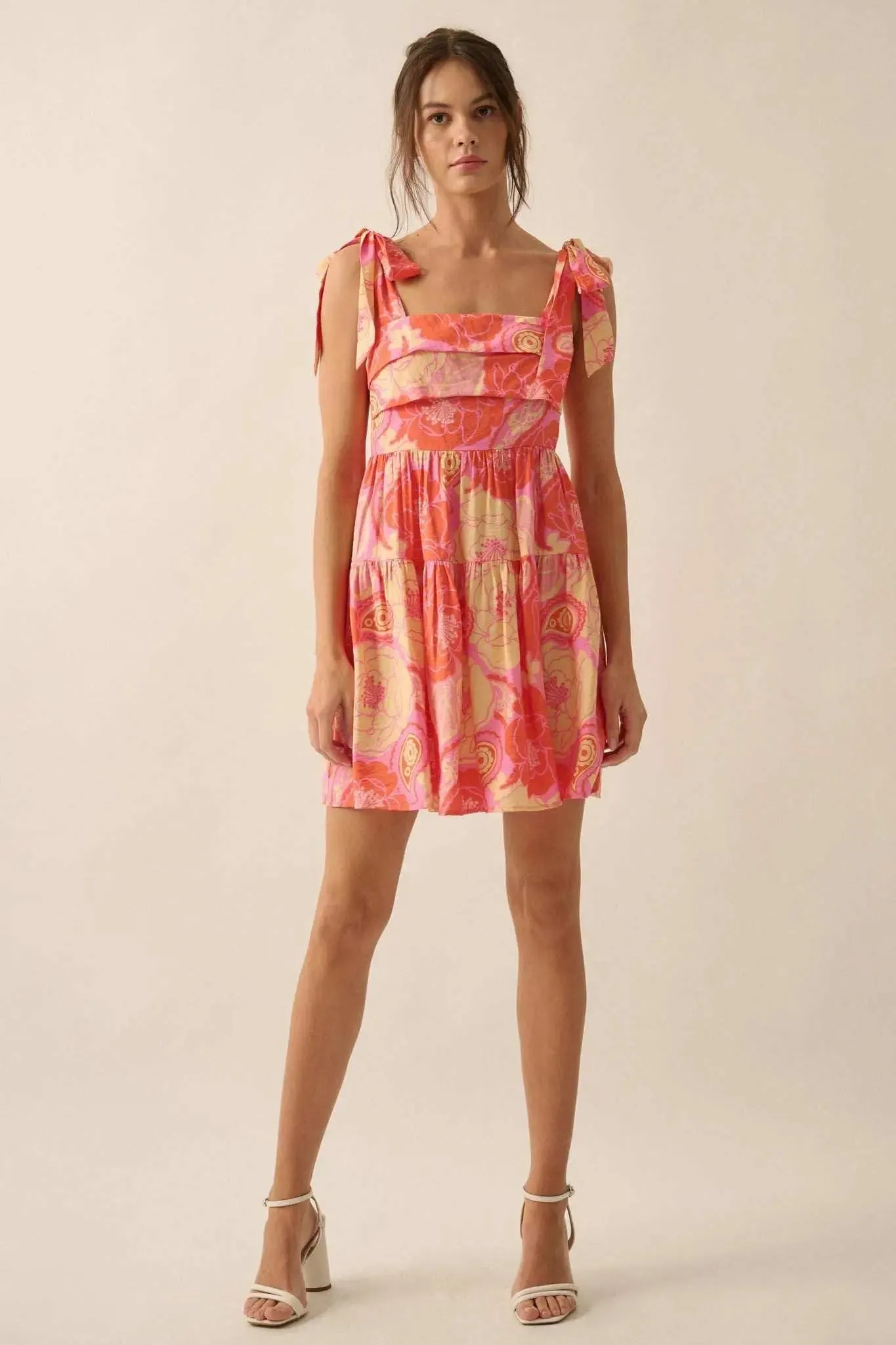 Sherbet Sunday Floral Paisley Tiered Mini Sundress sold by Promesa product image thumbnail 5