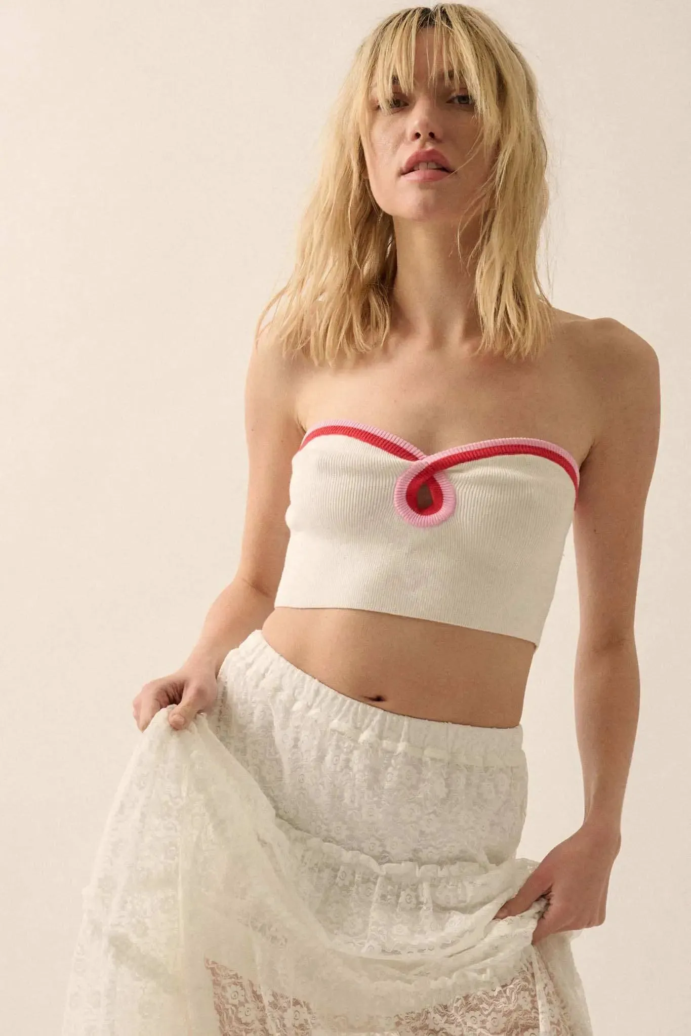 Heating Up Rib-Knit Keyhole Tube Top sold by Promesa product image thumbnail 3