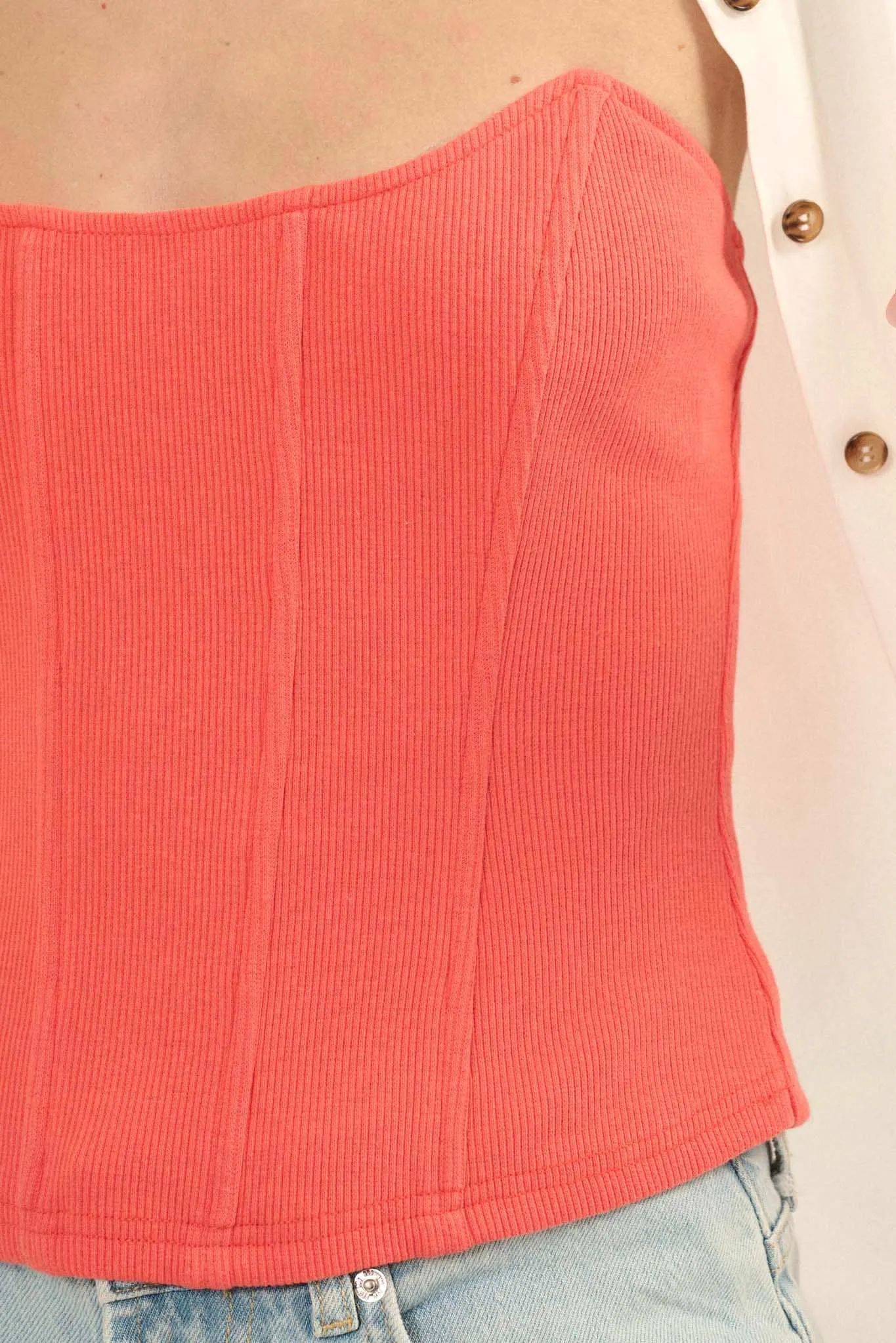 Form Factor Strapless Rib-Knit Corset Top sold by Promesa product image thumbnail 4