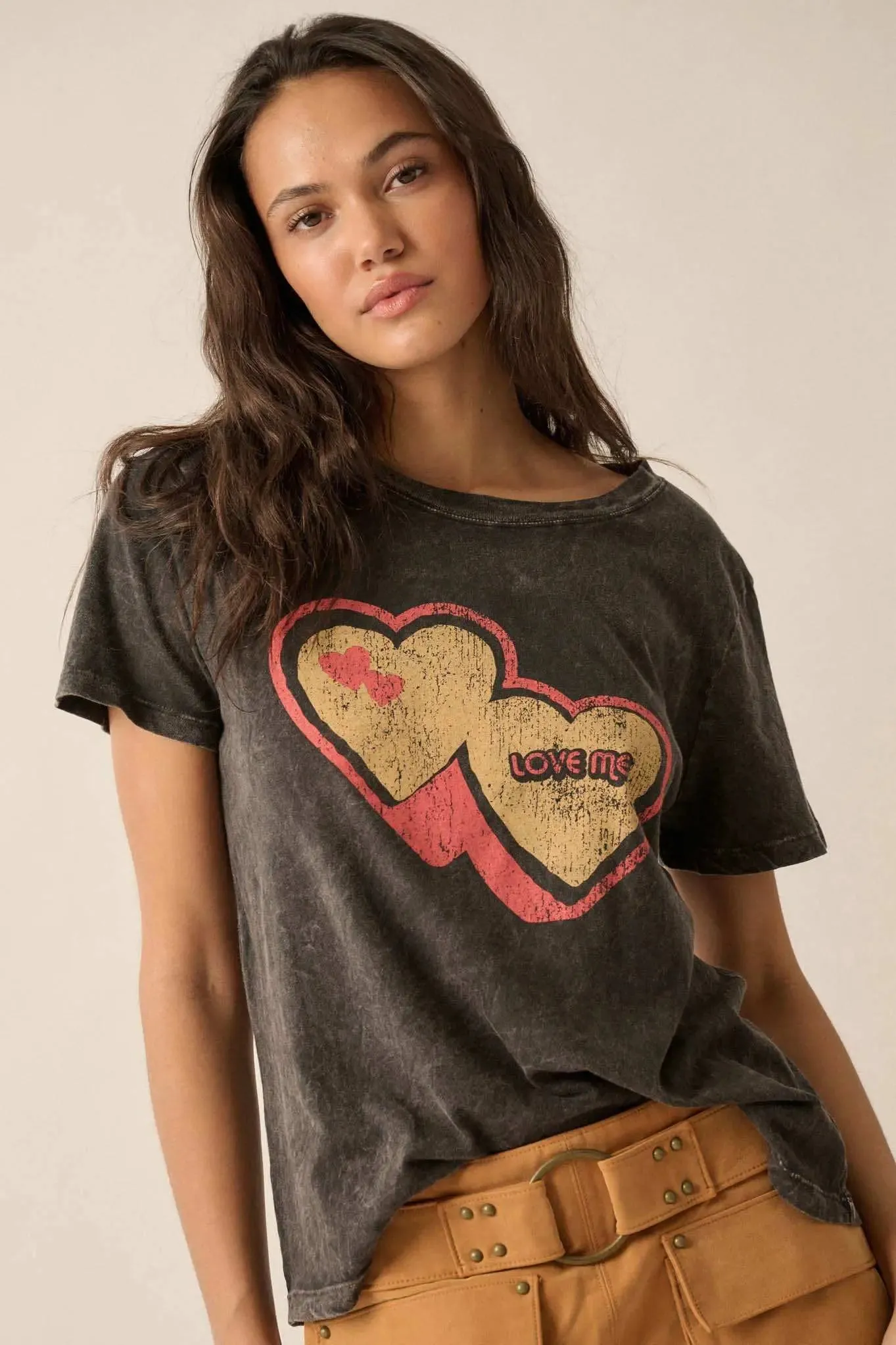 Love Me Vintage-Wash Graphic Tee sold by Promesa product image thumbnail 4