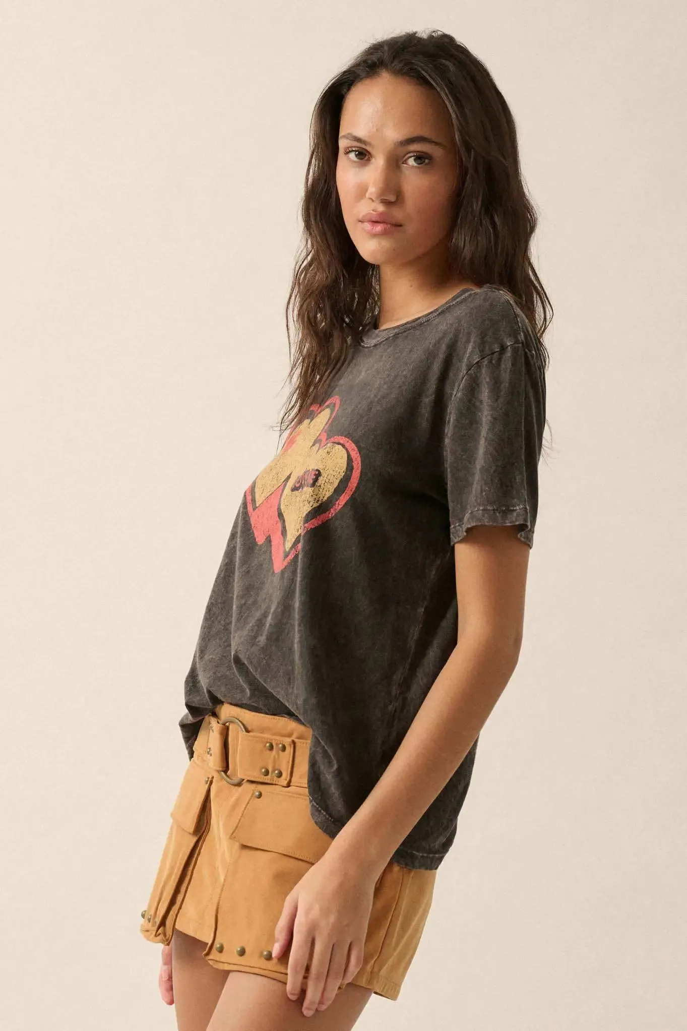 Love Me Vintage-Wash Graphic Tee sold by Promesa product image thumbnail 5
