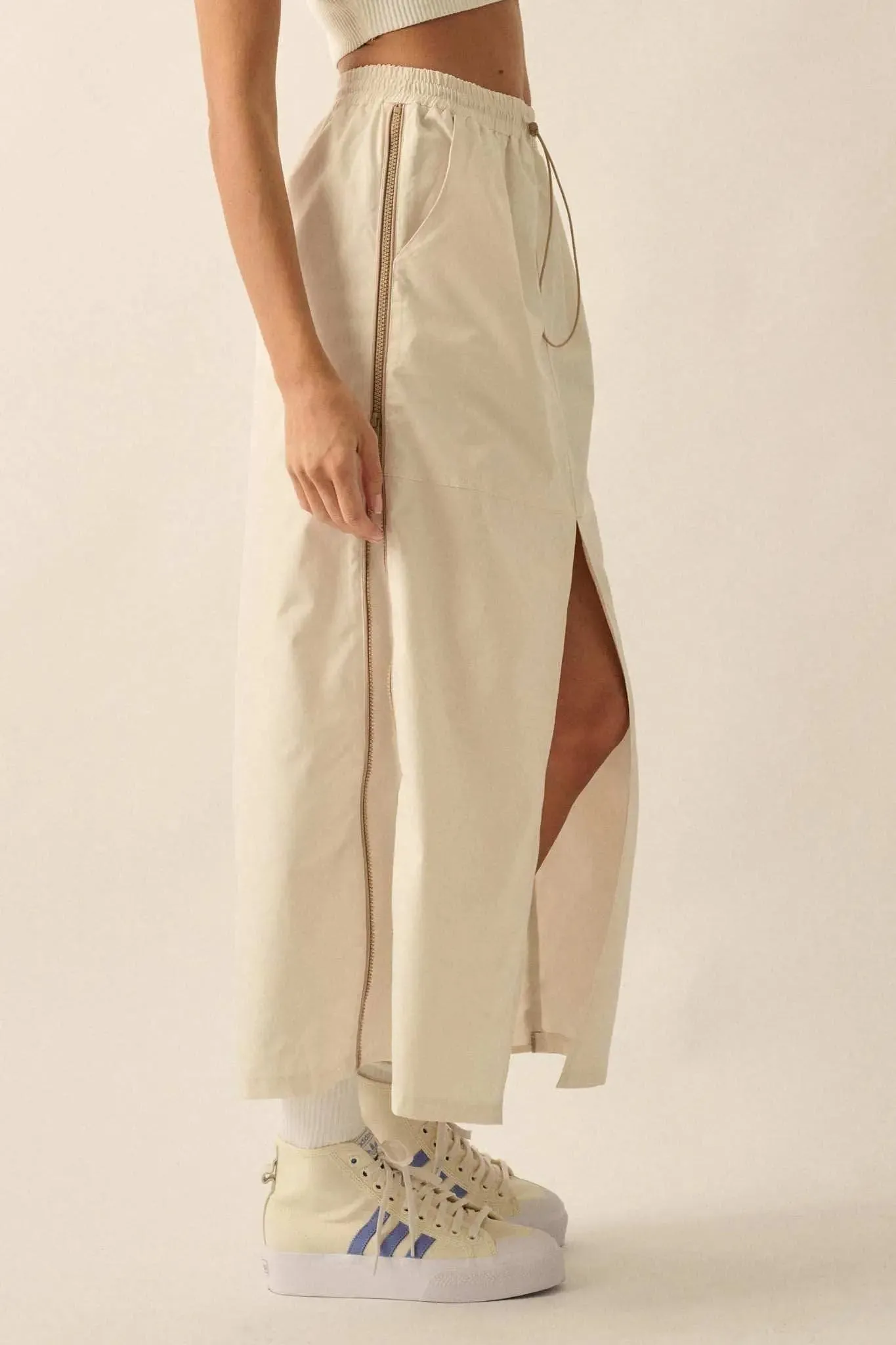 Zip Code Side-Zip Piping-Trim Drawstring Skirt sold by Promesa product image thumbnail 5