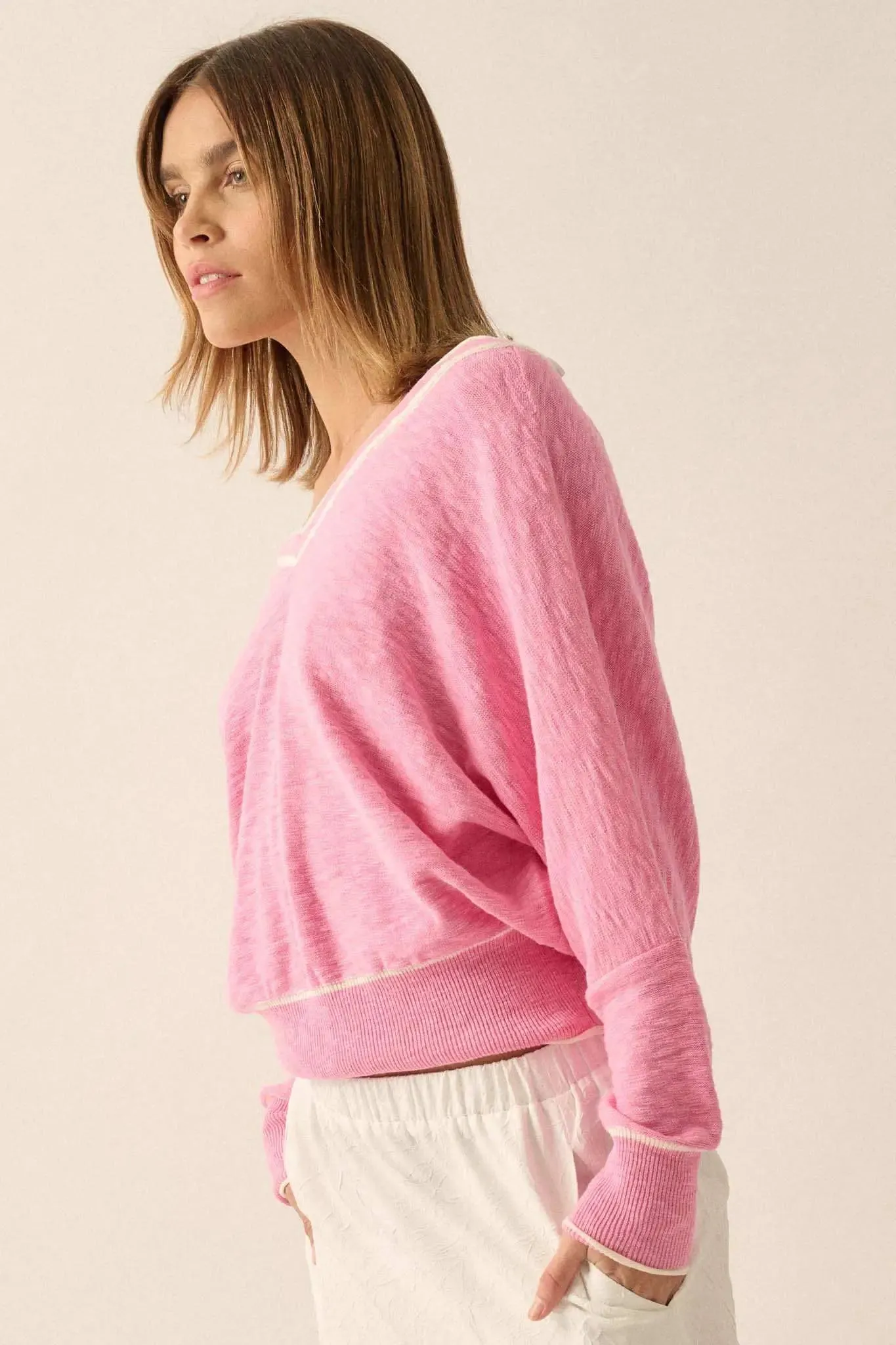 Back to the Start Button-Back Slub-Knit Sweater sold by Promesa product image thumbnail 5