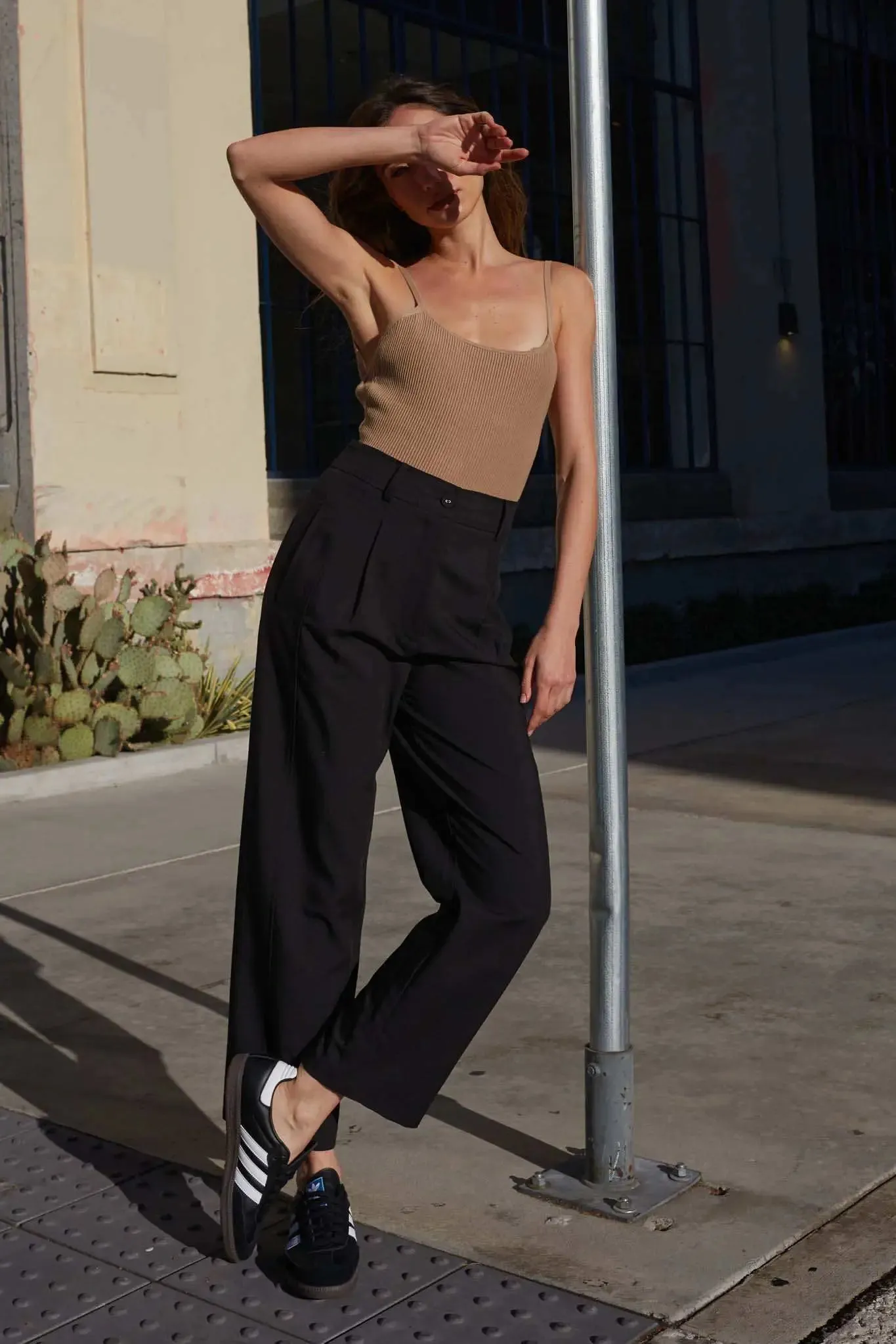 Vision Statement Pleat-Front Peg Pants sold by Promesa