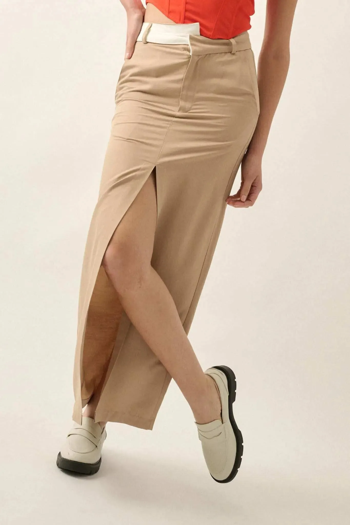 Step to It Asymmetrical-Waist Maxi Pencil Skirt sold by Promesa product image thumbnail 5