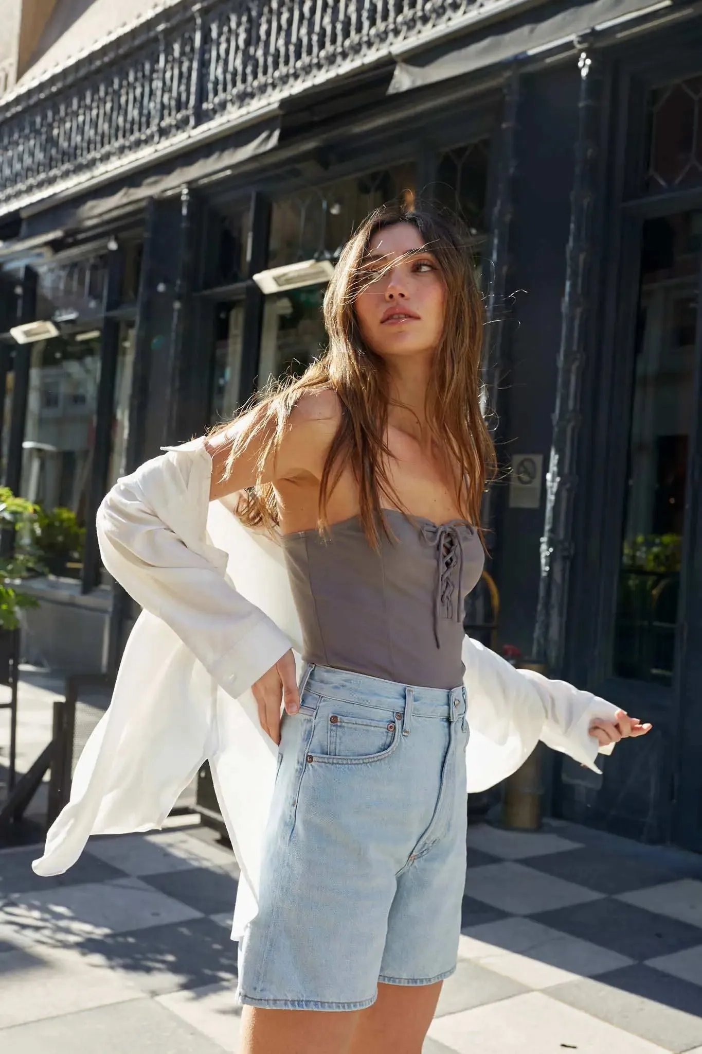 Lifted Fit Lace-Up Cami Bodysuit sold by Promesa product image thumbnail 3