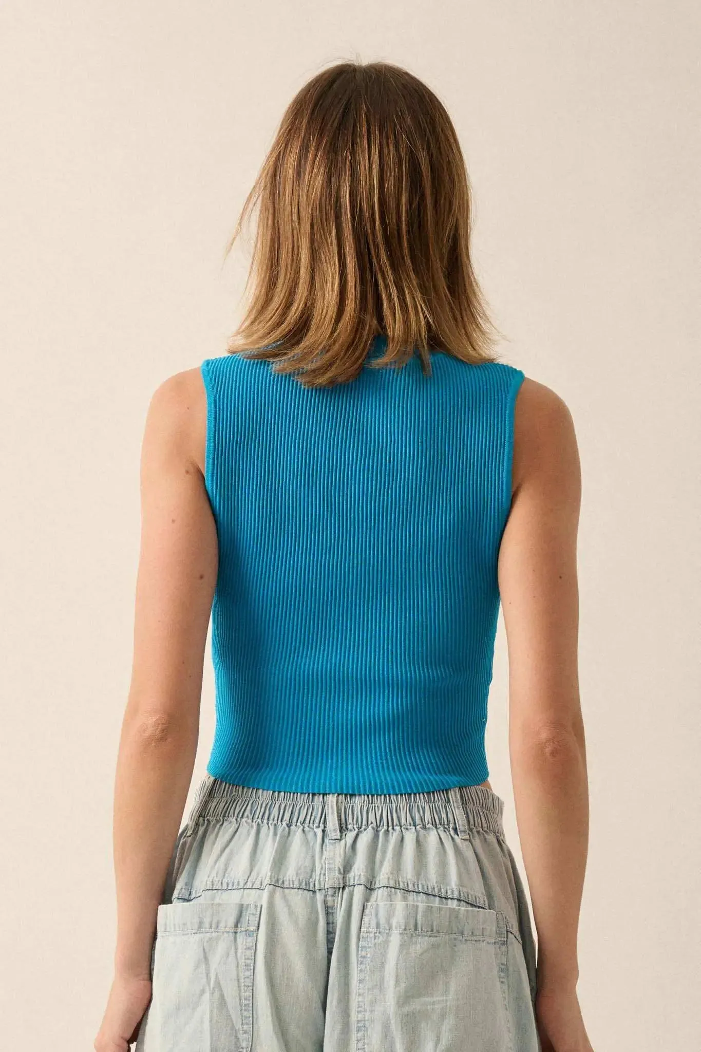 Shaper Fit Crewneck Rib-Knit Tank Top sold by Promesa product image thumbnail 2