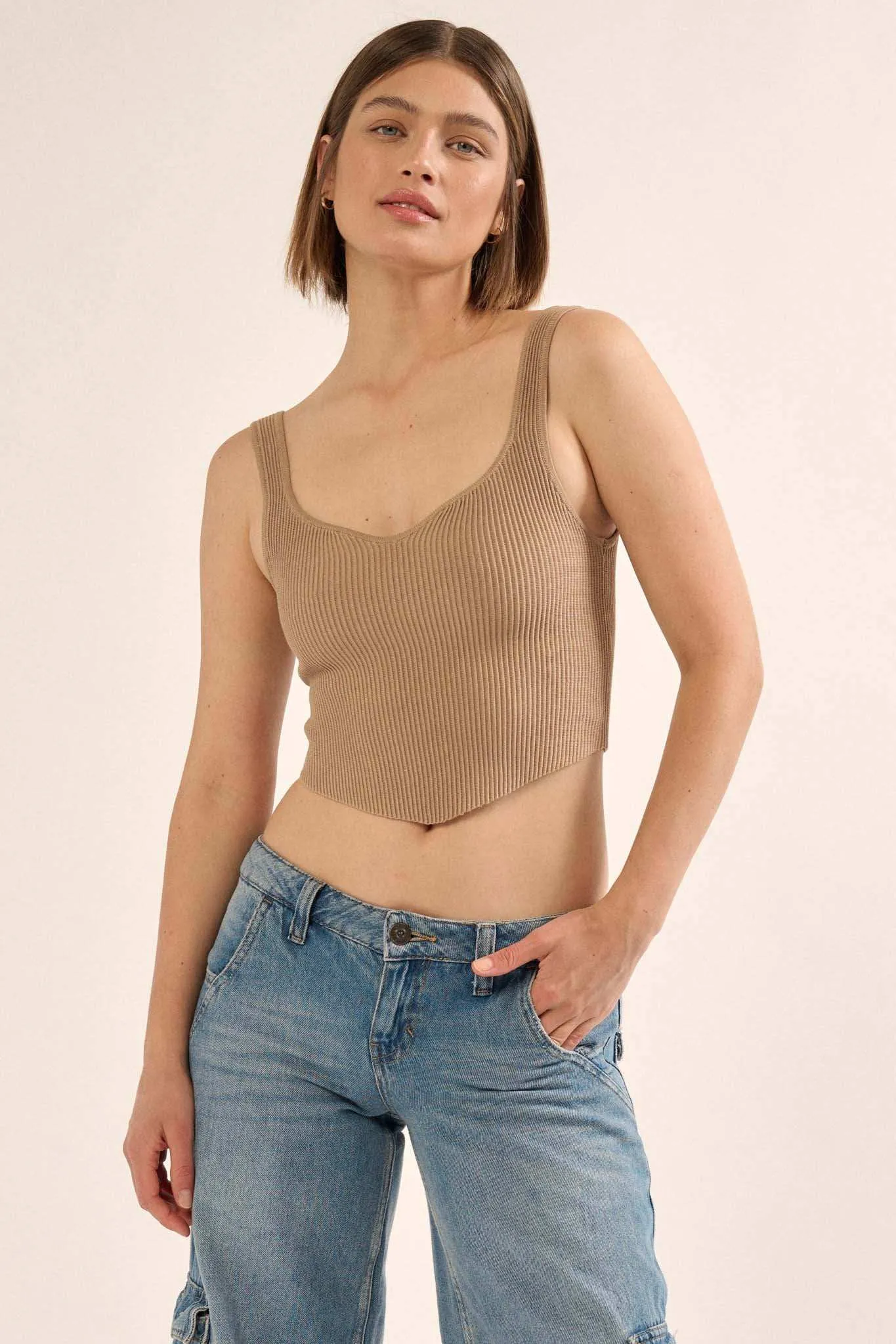 Shaper Fit Sweetheart Rib-Knit Tank Top sold by Promesa product image thumbnail 3