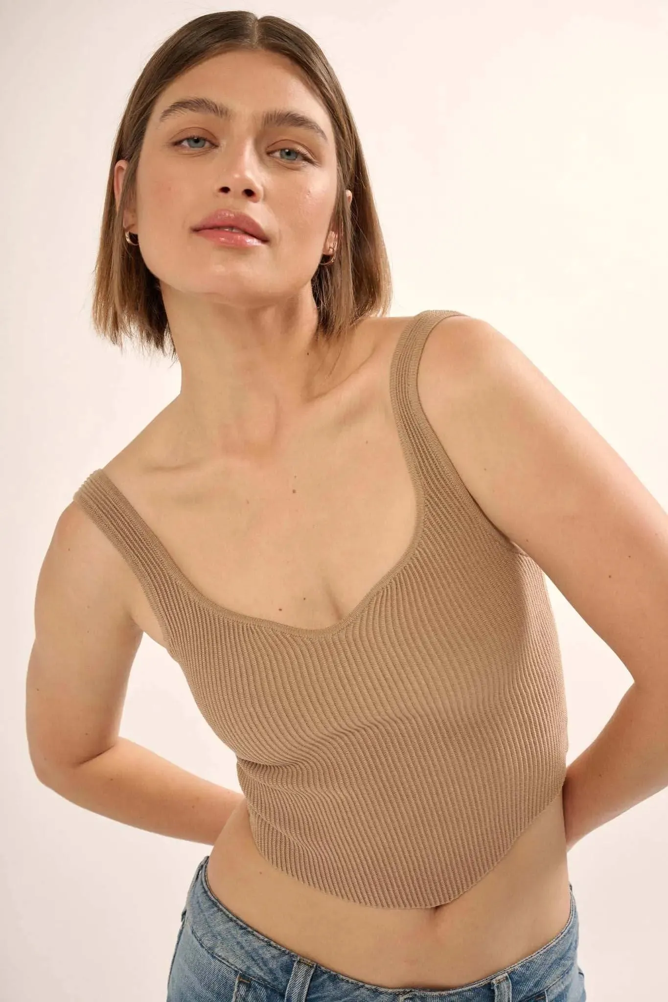 Shaper Fit Sweetheart Rib-Knit Tank Top sold by Promesa product image thumbnail 4