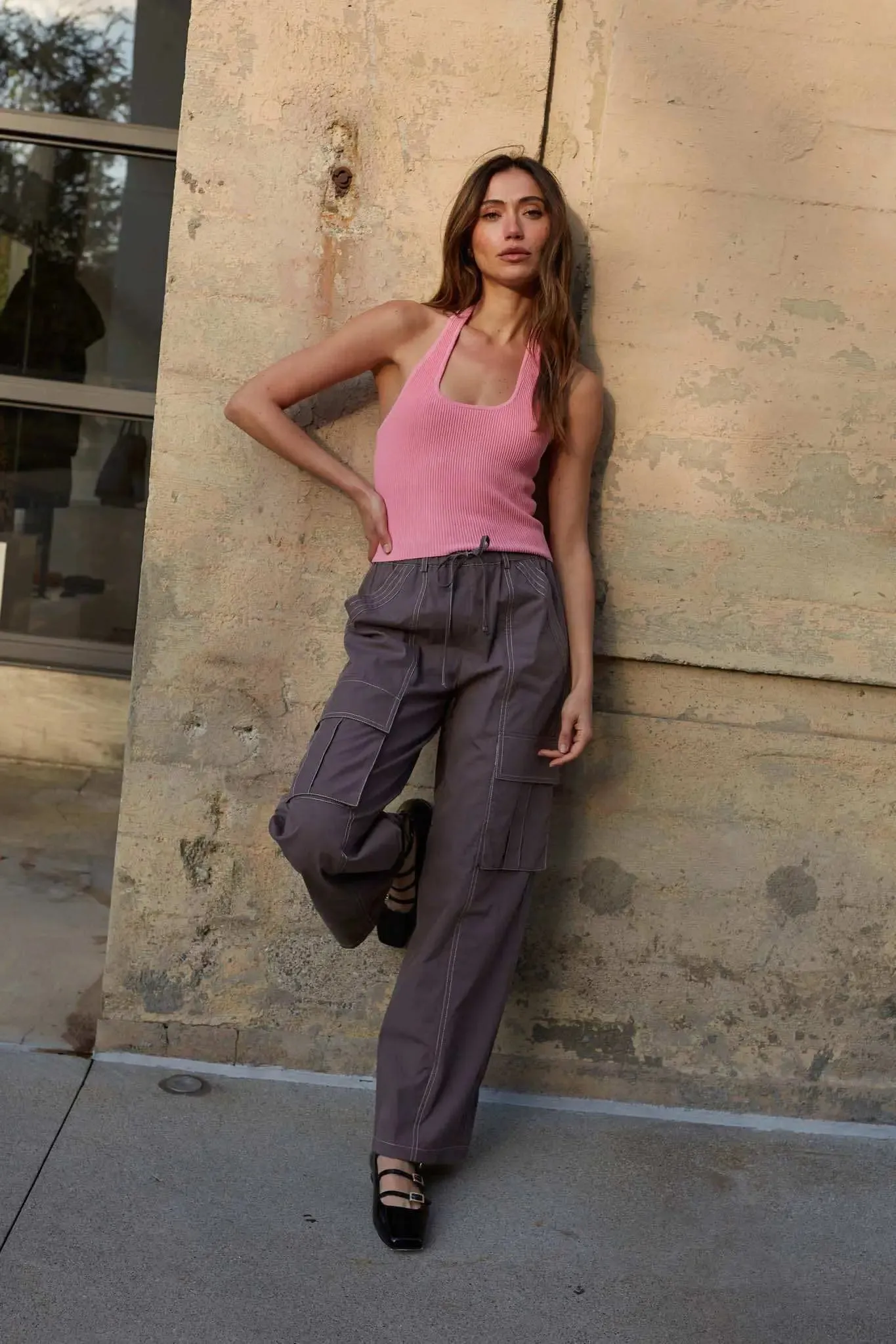 Shaper Fit Halter Rib-Knit Open-Back Tank Top sold by Promesa product image thumbnail 3