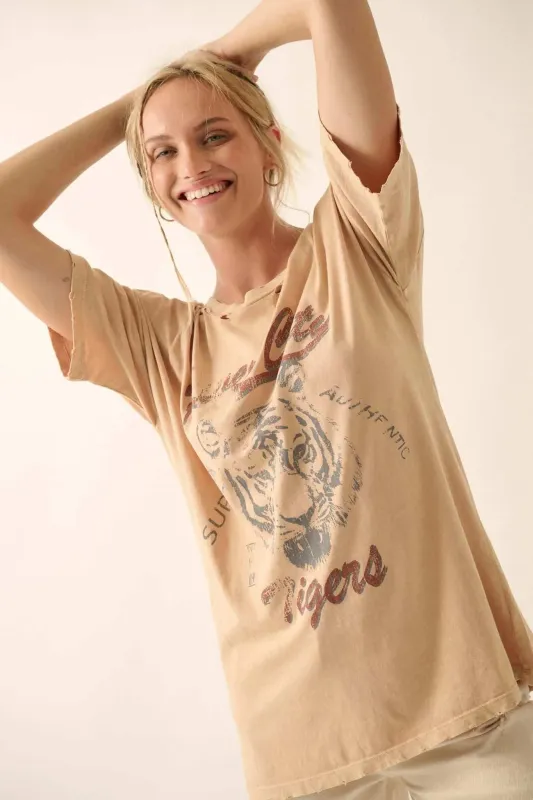 River City Tigers Distressed Oversize Graphic Tee sold by Promesa