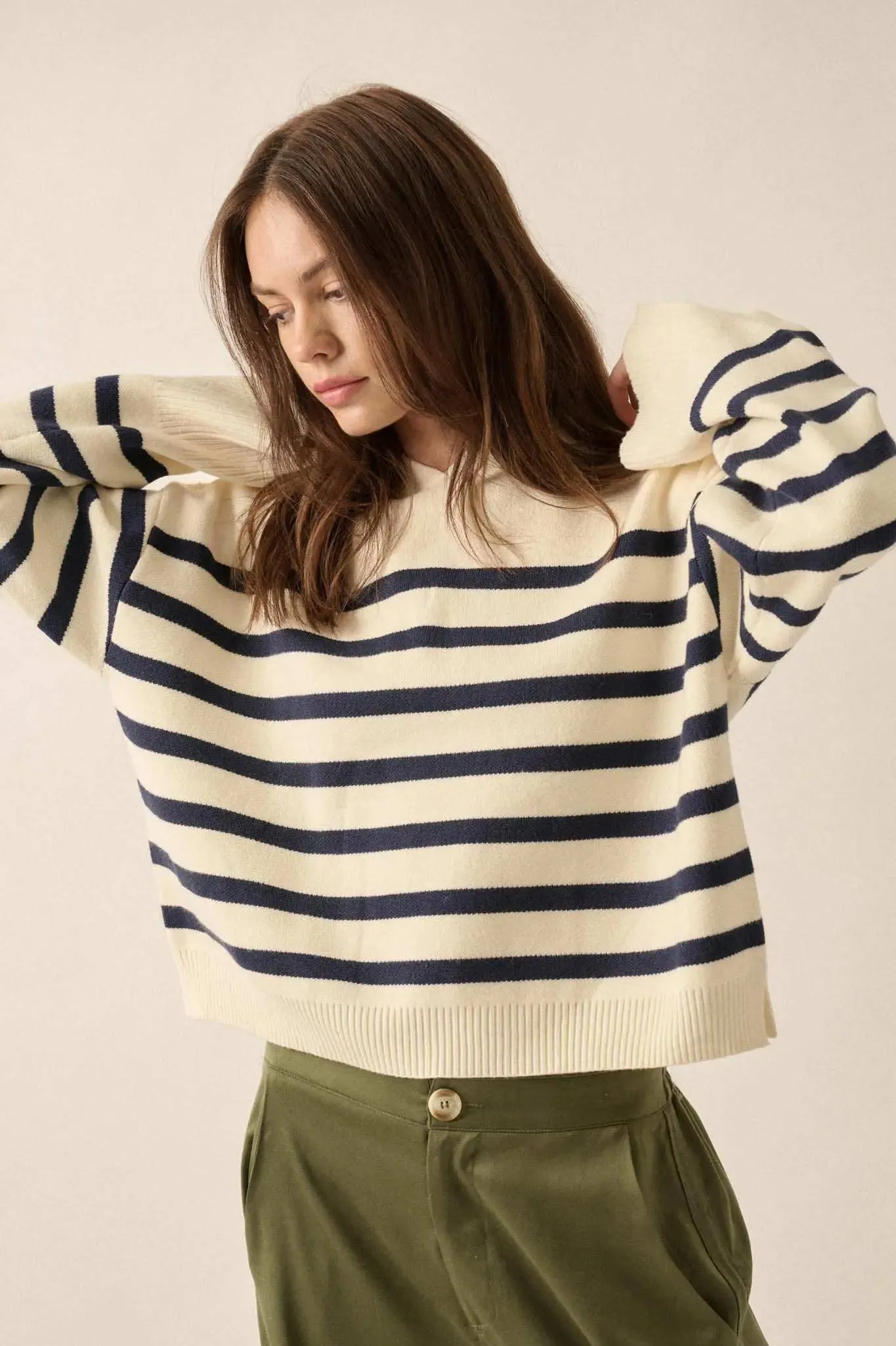 Perfect Storm Nautical-Stripe Hooded Sweater sold by Promesa product image thumbnail 5