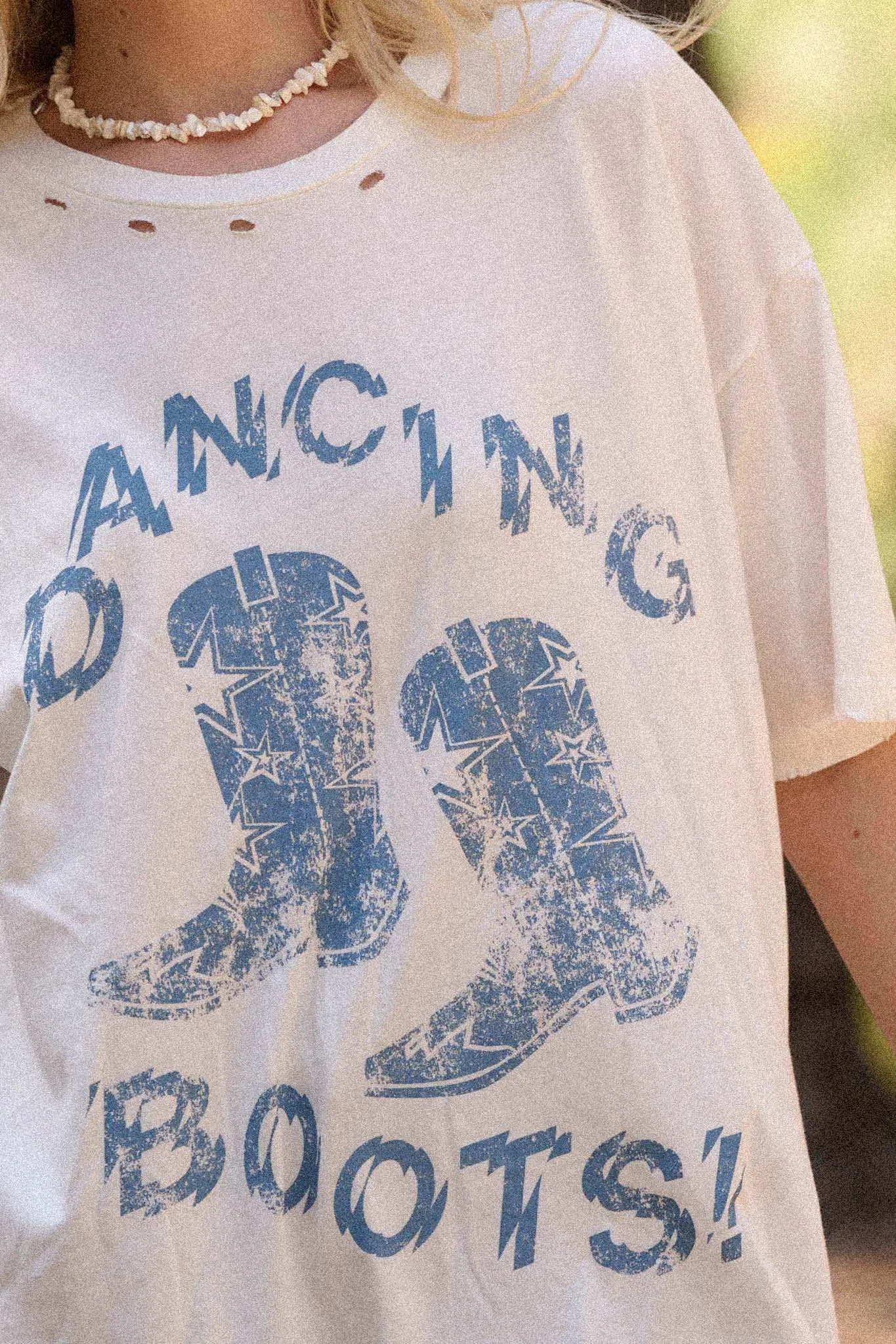 Dancing Boots Distressed Oversize Graphic Tee sold by Promesa product image thumbnail 2