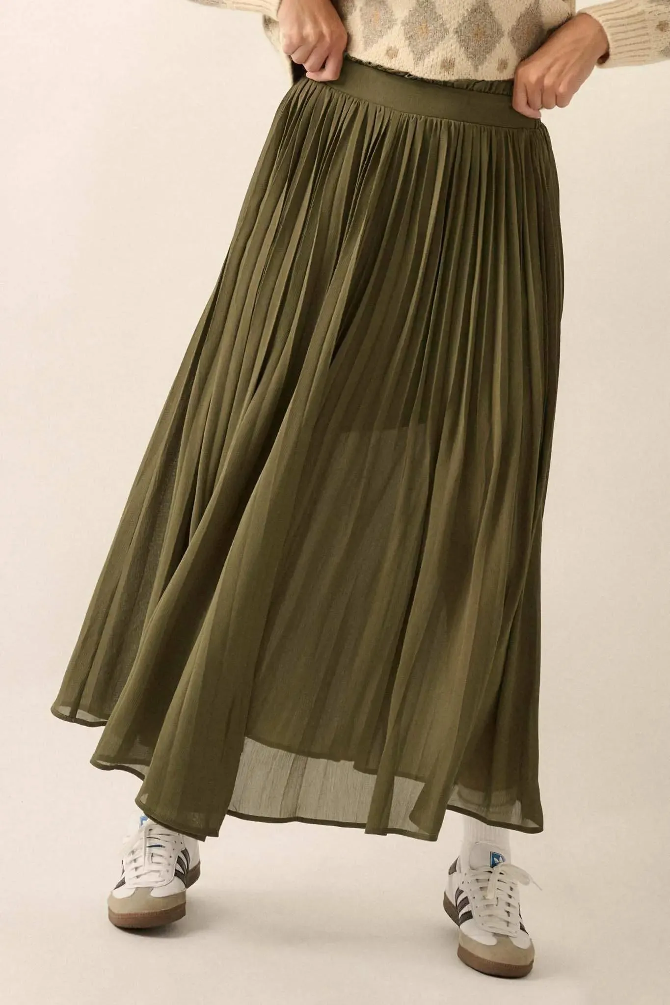 Long Time Coming Accordion Pleated Maxi Skirt sold by Promesa product image thumbnail 2