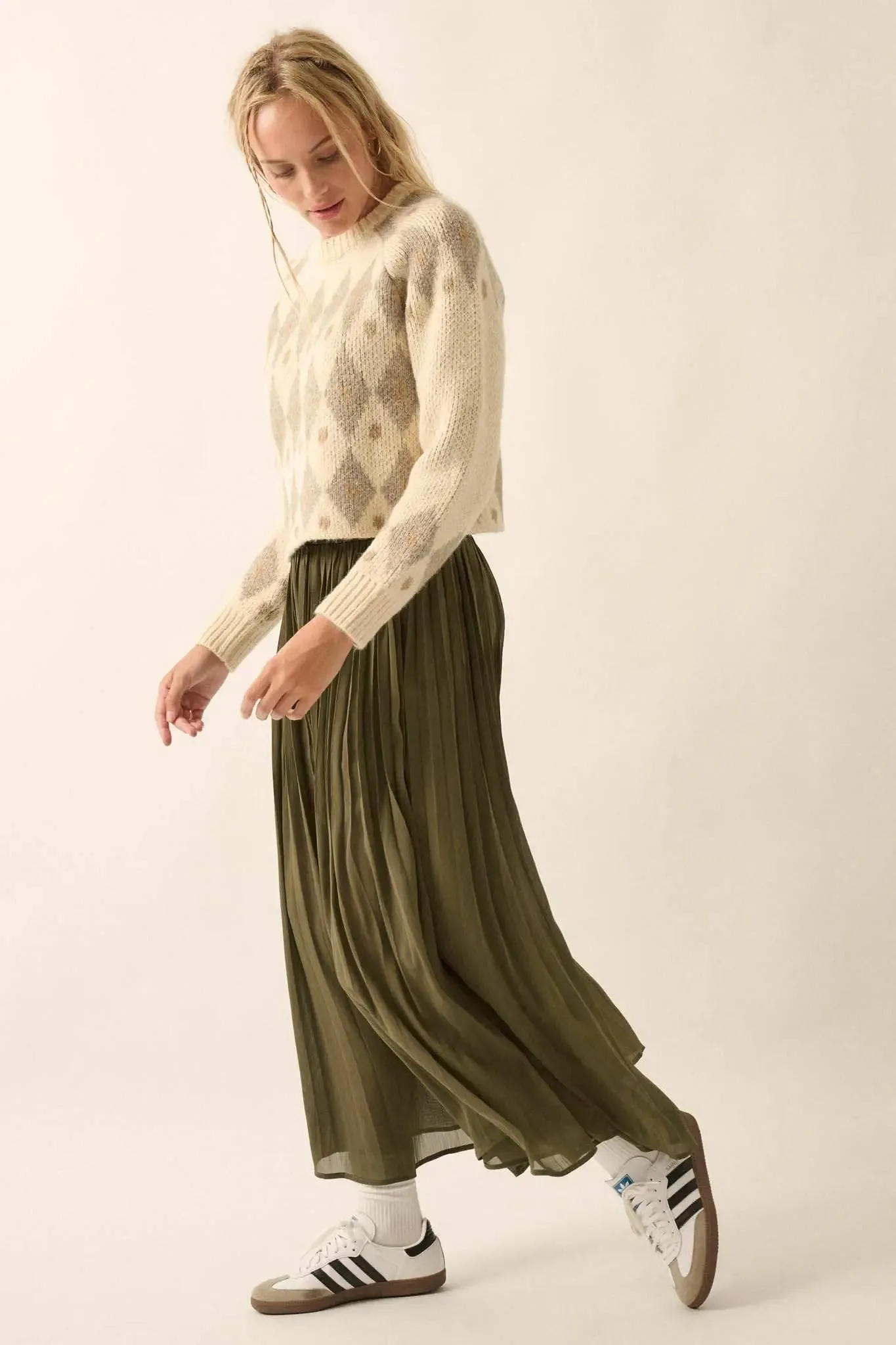Long Time Coming Accordion Pleated Maxi Skirt sold by Promesa product image thumbnail 5