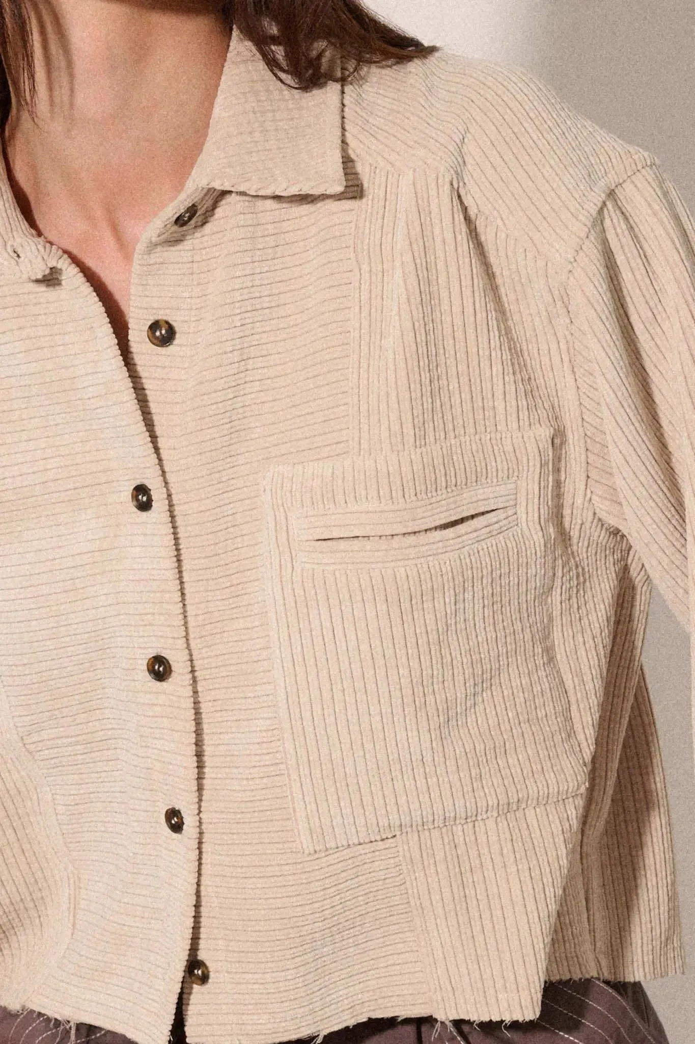 Away from Home Raw-Edge Corduroy Pocket Shirt sold by Promesa product image thumbnail 4