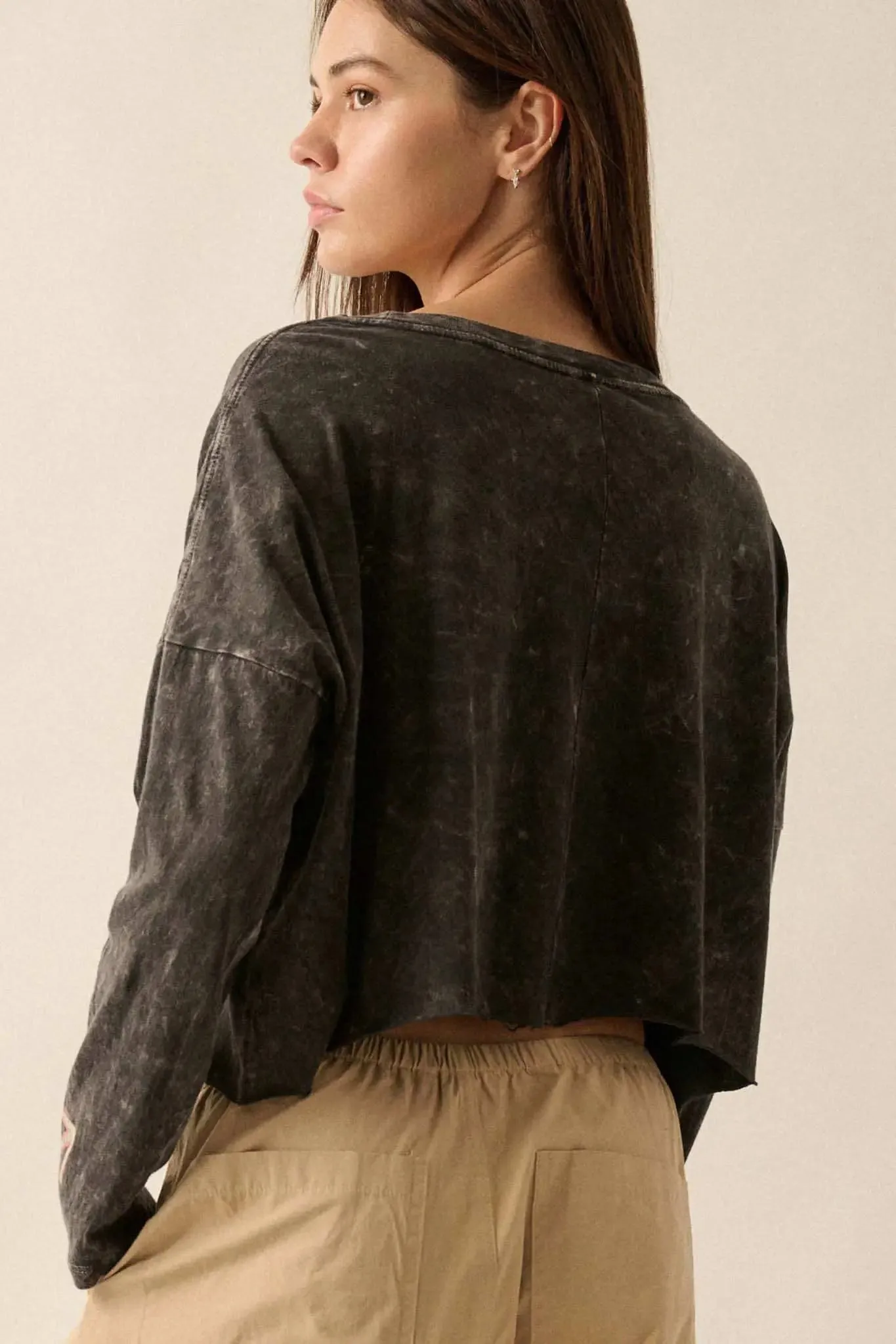 Astrology Girl Cropped Long-Sleeve Graphic Tee sold by Promesa product image thumbnail 4