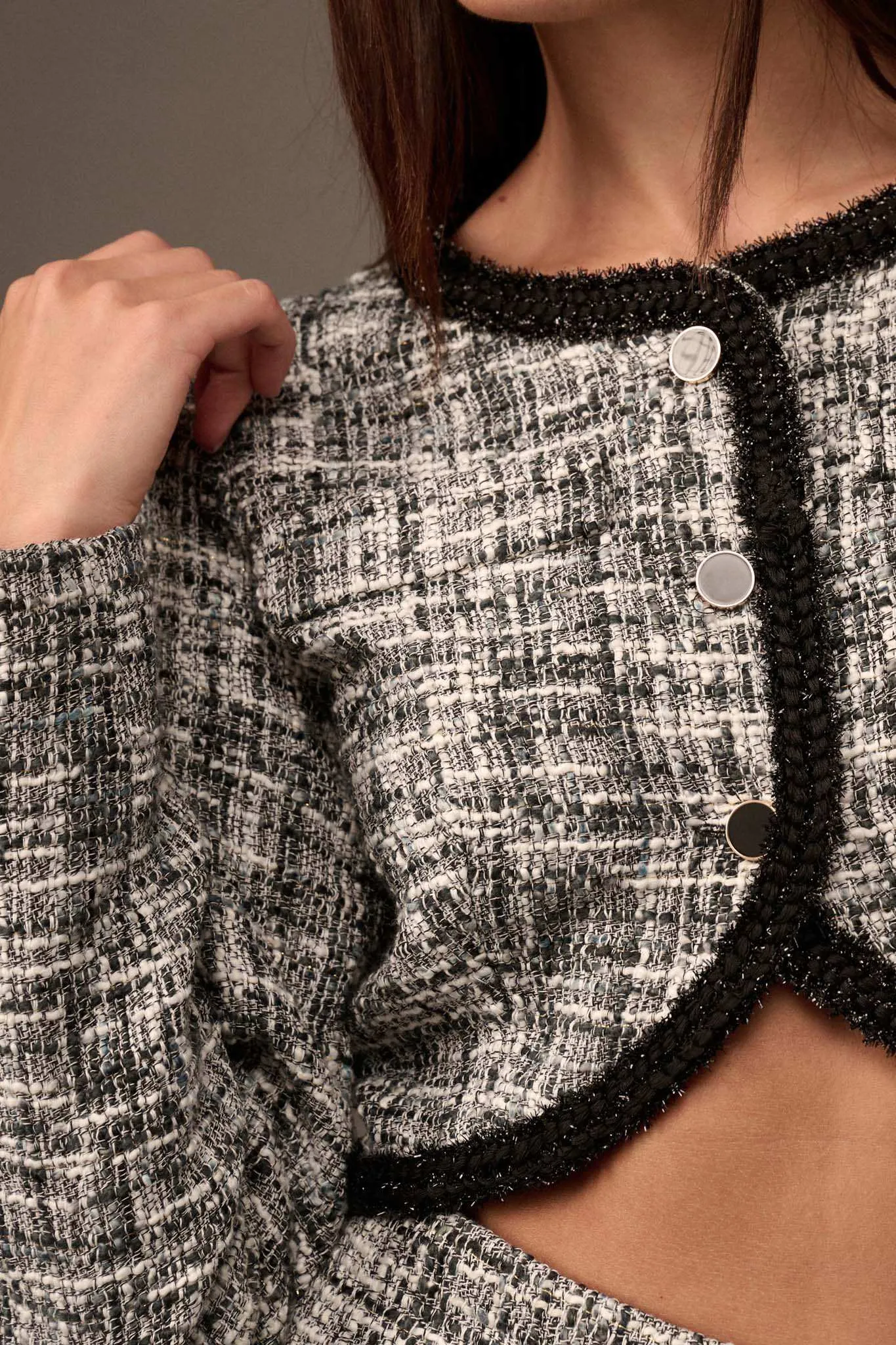 Pure Couture Cropped Tweed Blazer sold by Promesa product image thumbnail 3