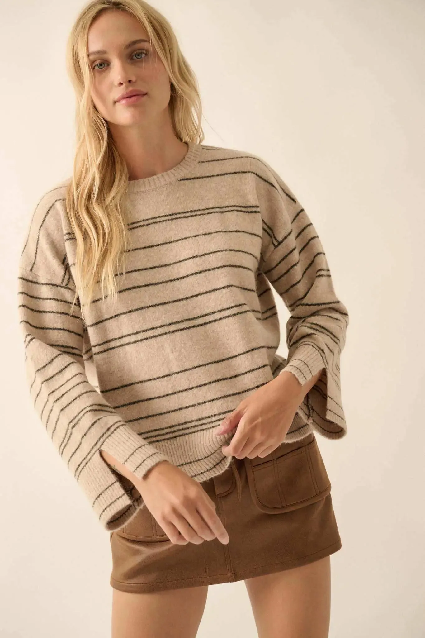 By the Rules Striped Split-Sleeve Sweater sold by Promesa product image thumbnail 3