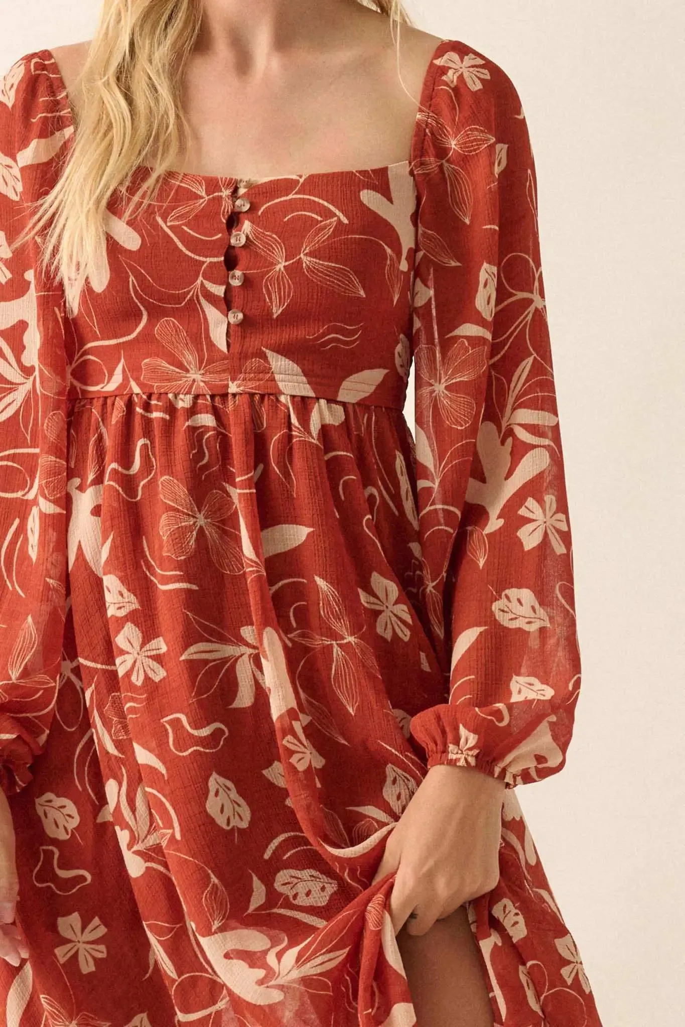 Autumn Winds Floral Chiffon Maxi Dress sold by Promesa product image thumbnail 3