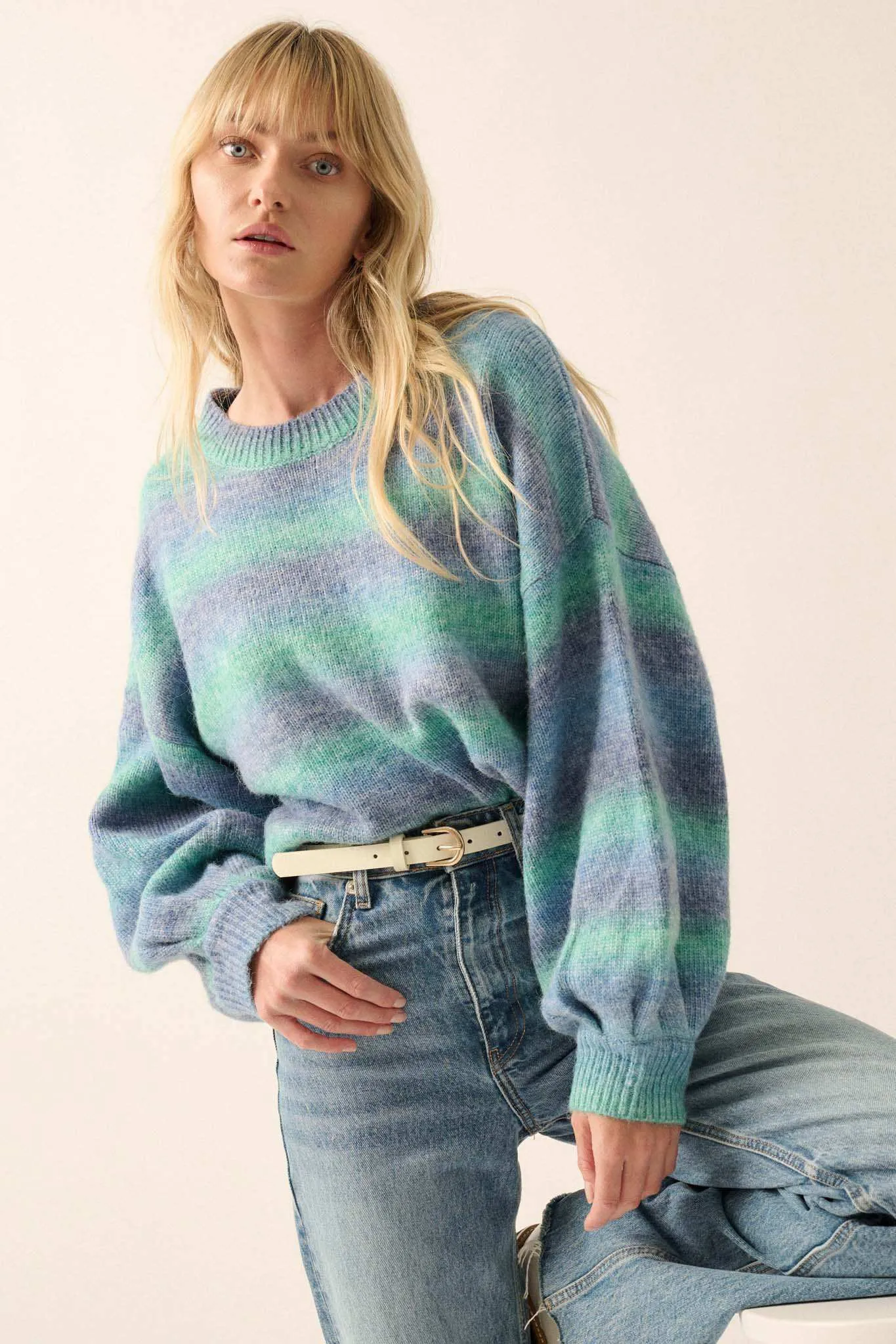 Fade Into You Ombre Striped Sweater sold by Promesa