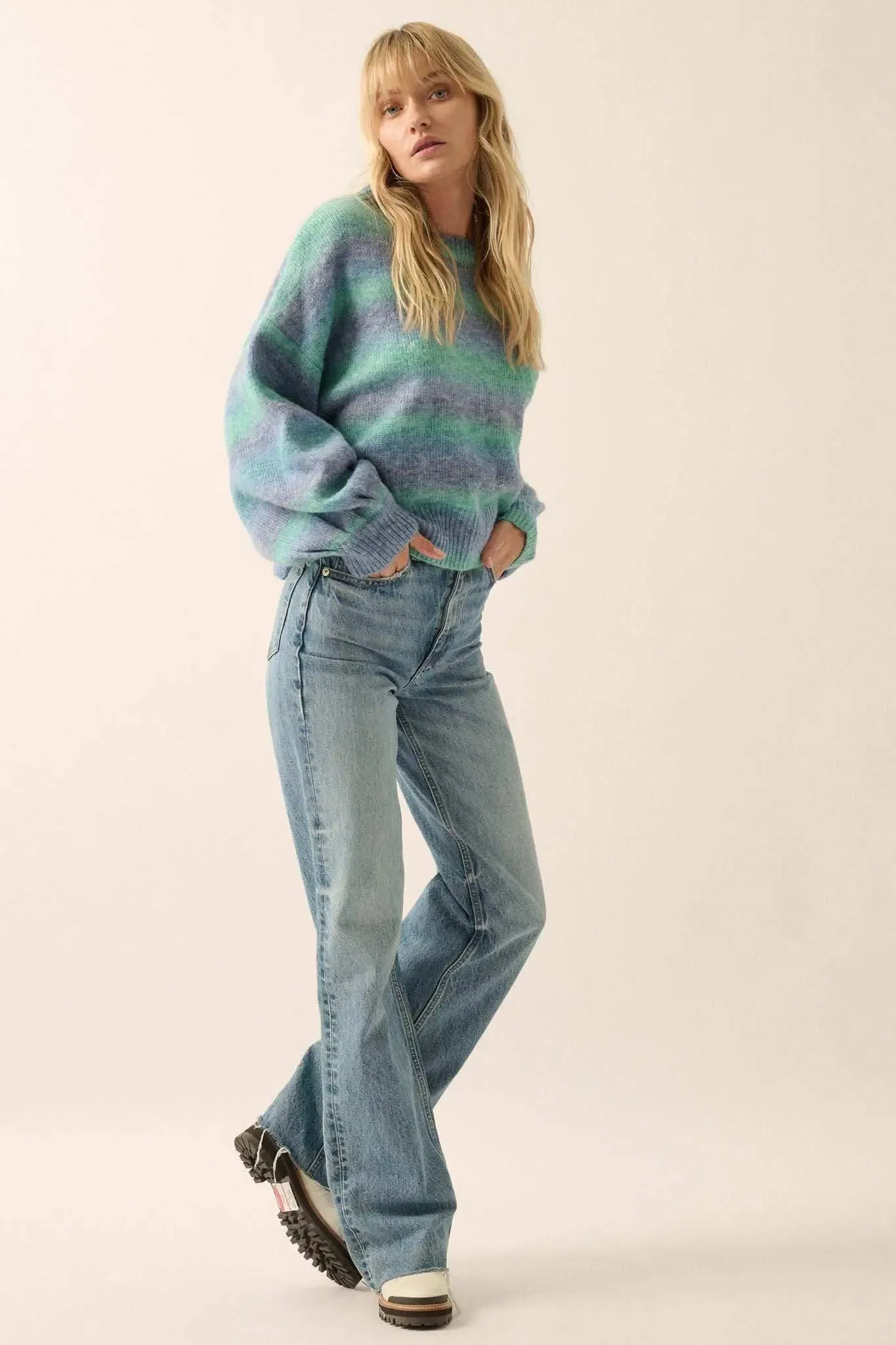 Fade Into You Ombre Striped Sweater sold by Promesa product image thumbnail 5
