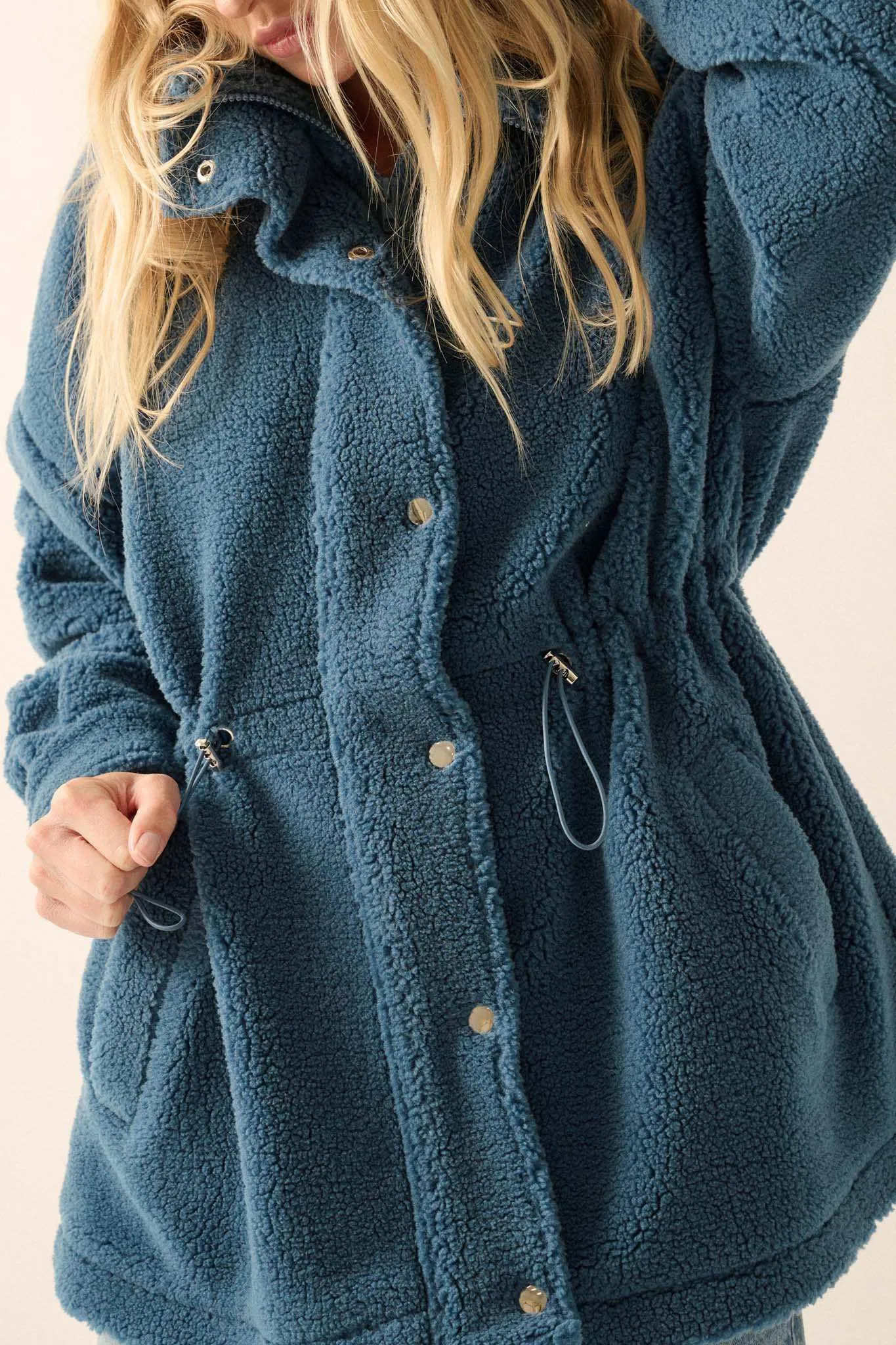 Feeling Fluffy Sherpa Fleece Drawstring Jacket sold by Promesa product image thumbnail 3