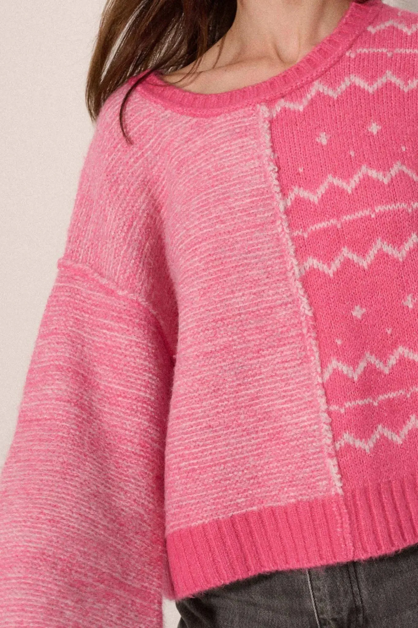 Meet Me Halfway Colorblock Geometric Sweater sold by Promesa product image thumbnail 4