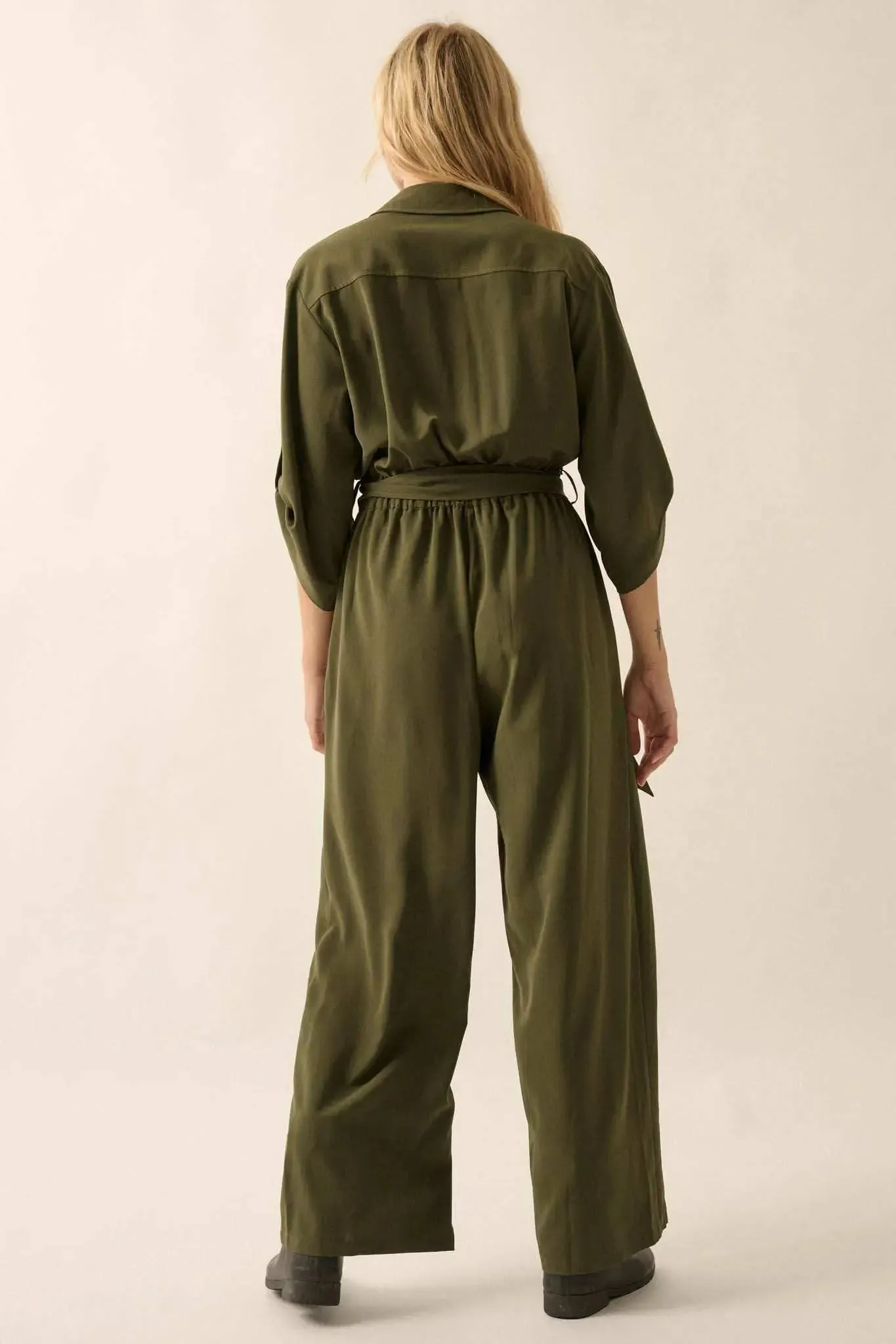 Woman's World Belted Roll-Up Jumpsuit sold by Promesa product image thumbnail 2