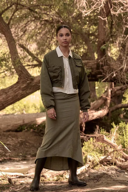 Giddy Up Corduroy High-Low Mermaid Skirt sold by Promesa