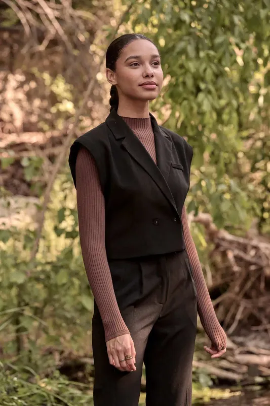 Future Proof Cropped Sleeveless Blazer sold by Promesa