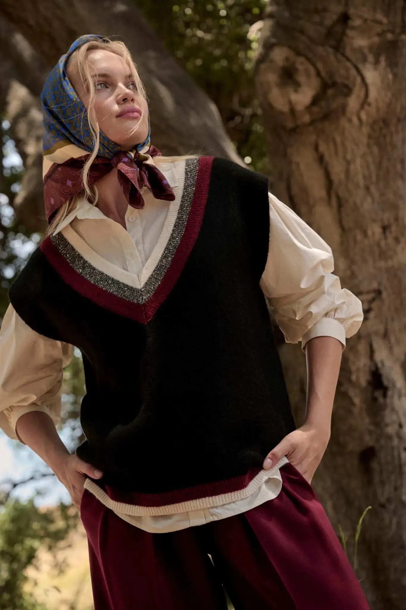 Game Set Match Varsity-Stripe Sweater Vest sold by Promesa