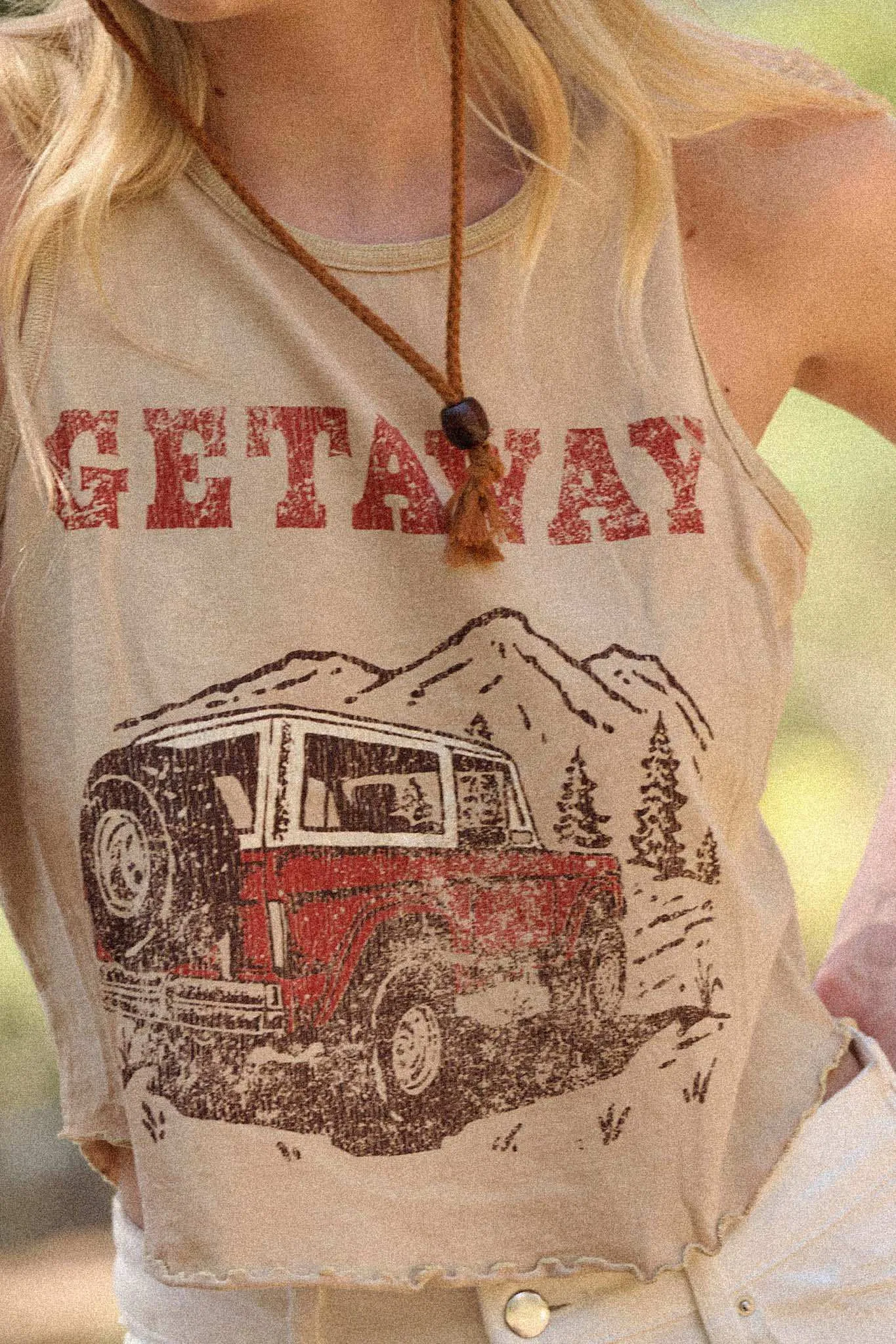 Mountain Getaway Lettuce-Edge Graphic Tank Top sold by Promesa product image thumbnail 2