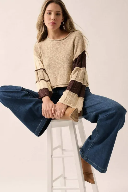 Make or Break Exposed-Seam Colorblock Sweater sold by Promesa