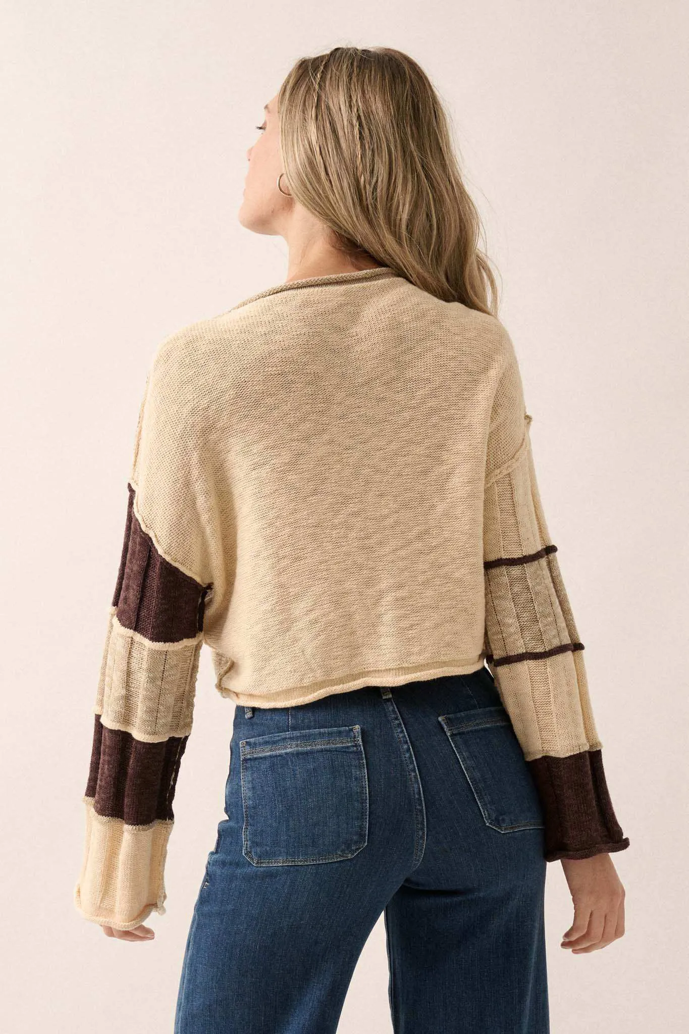 Make or Break Exposed-Seam Colorblock Sweater sold by Promesa product image thumbnail 2
