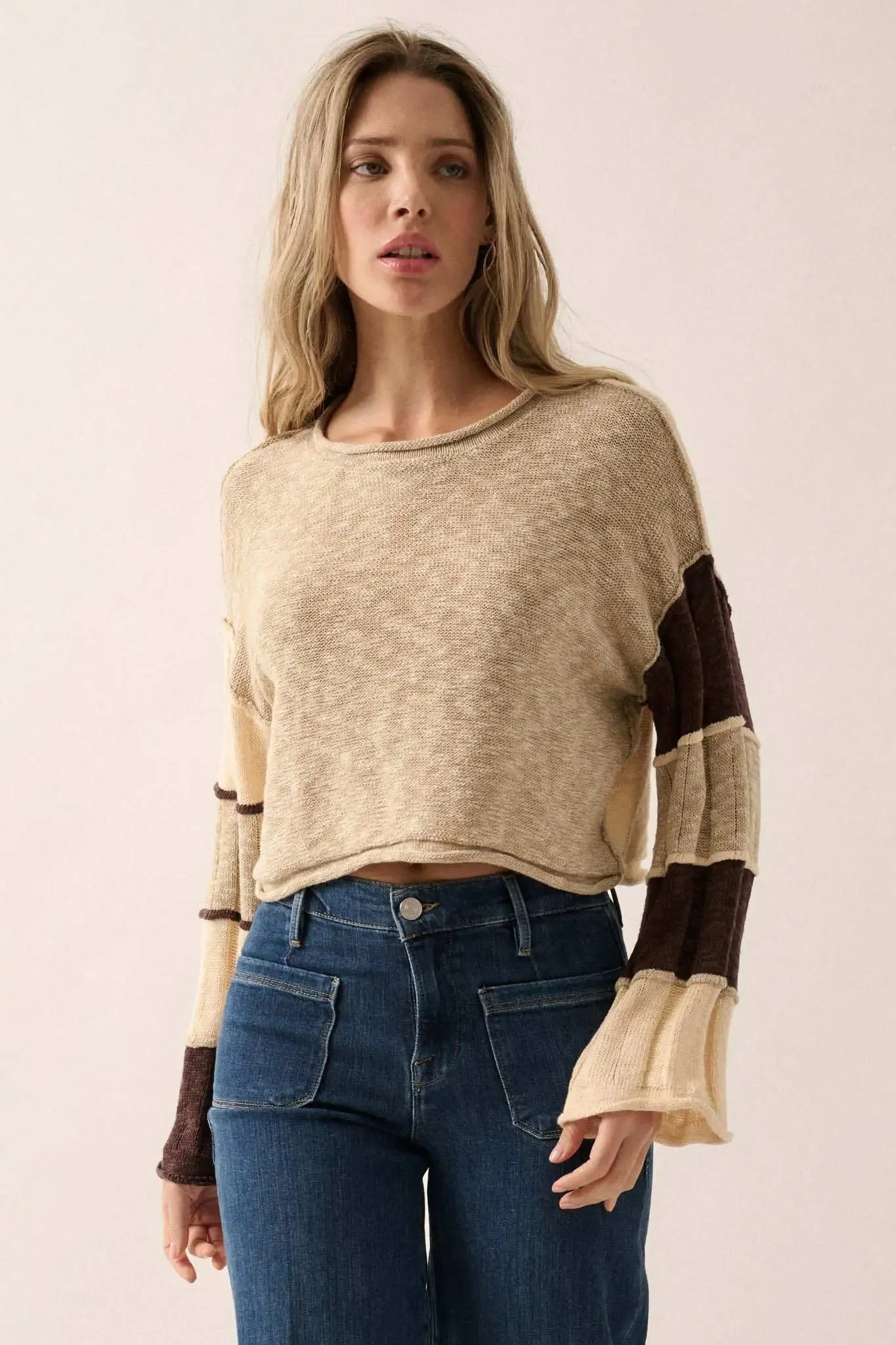 Make or Break Exposed-Seam Colorblock Sweater sold by Promesa product image thumbnail 3