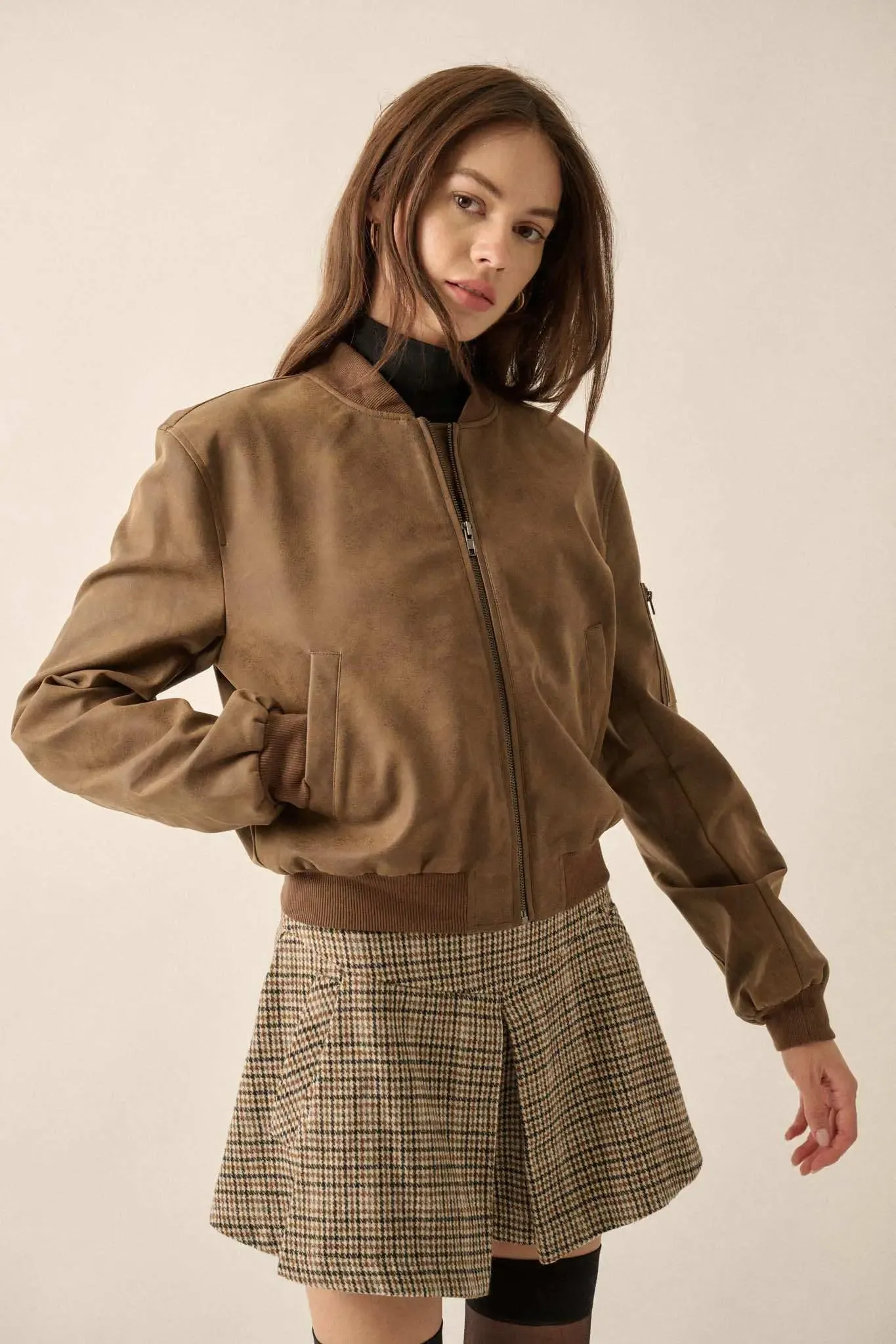 Bombs Away Vegan Leather Bomber Jacket sold by Promesa