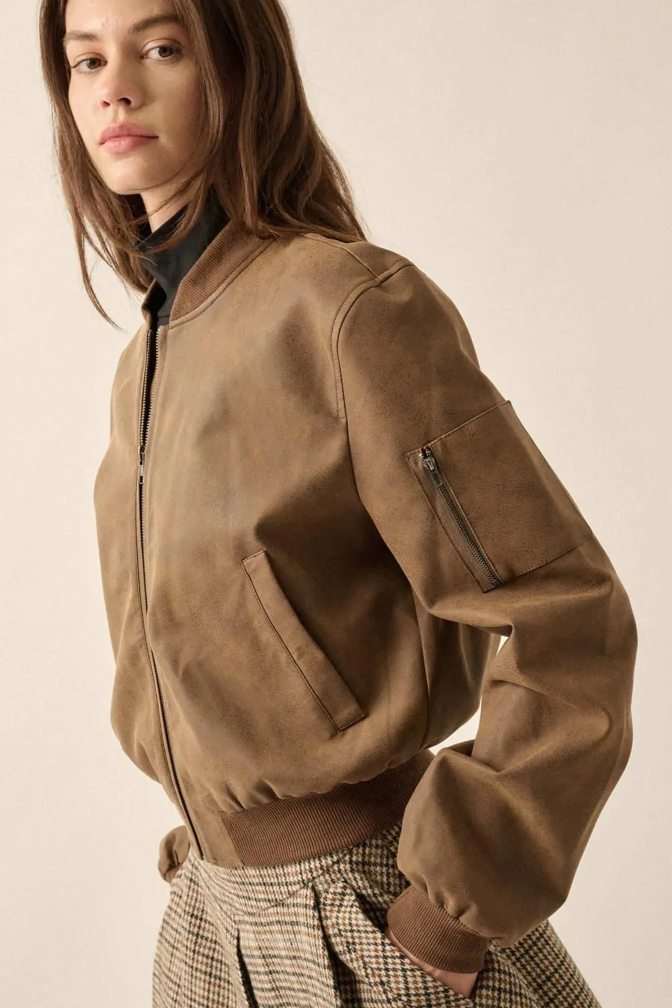 Bombs Away Vegan Leather Bomber Jacket sold by Promesa product image thumbnail 2