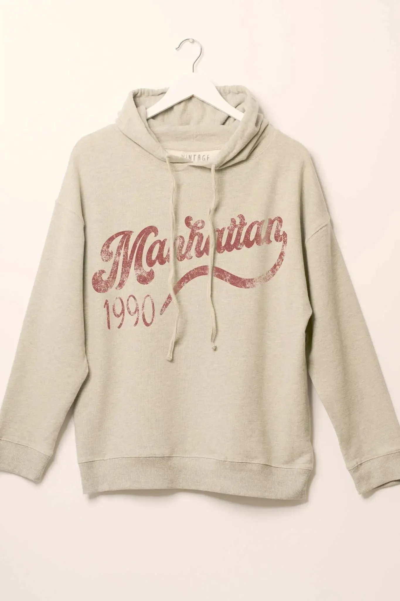 Manhattan 1990 Vintage-Print Graphic Hoodie sold by Promesa product image thumbnail 3