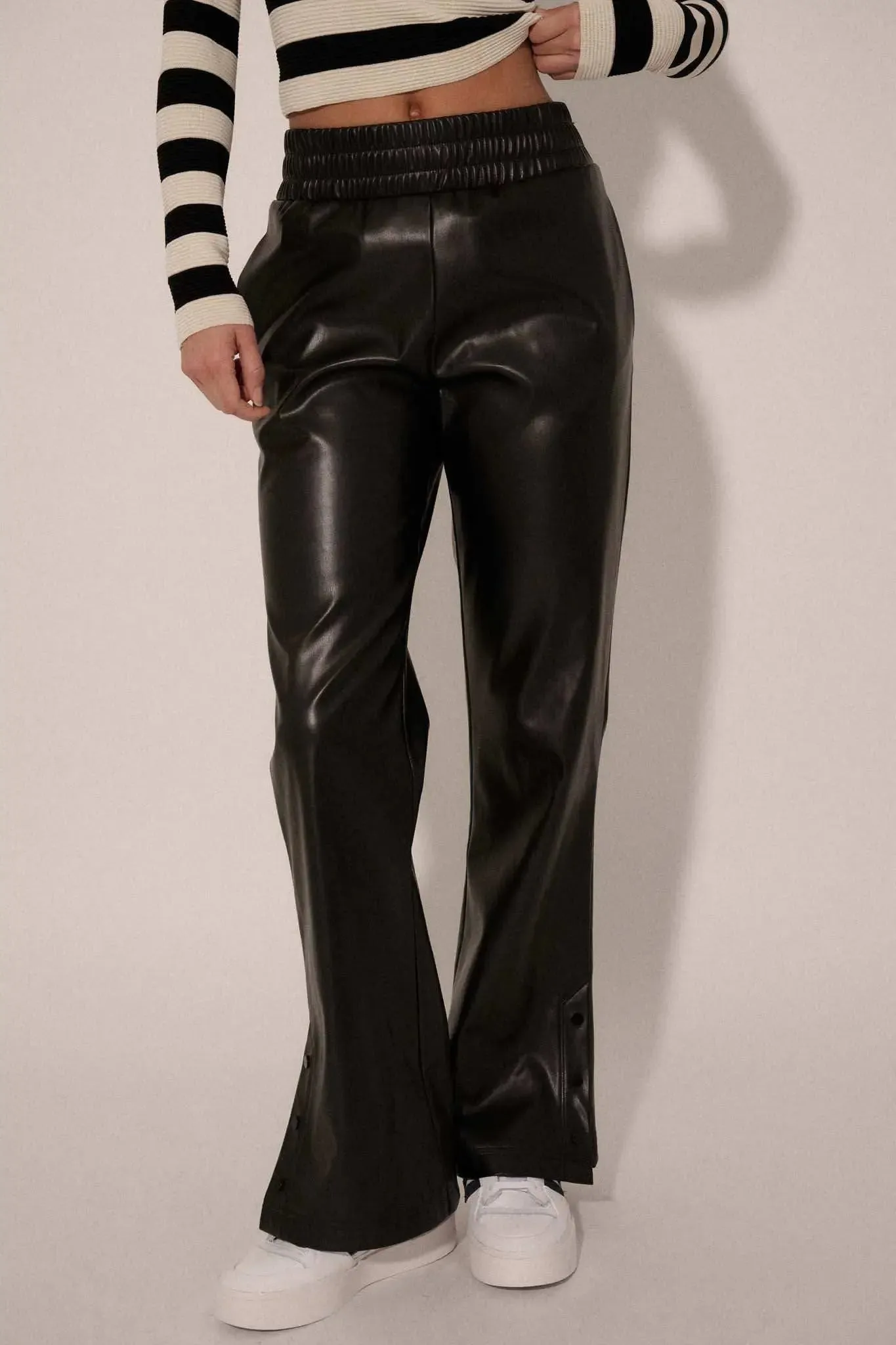 Going Solo Vegan Leather Snap-Cuff Pants sold by Promesa product image thumbnail 2