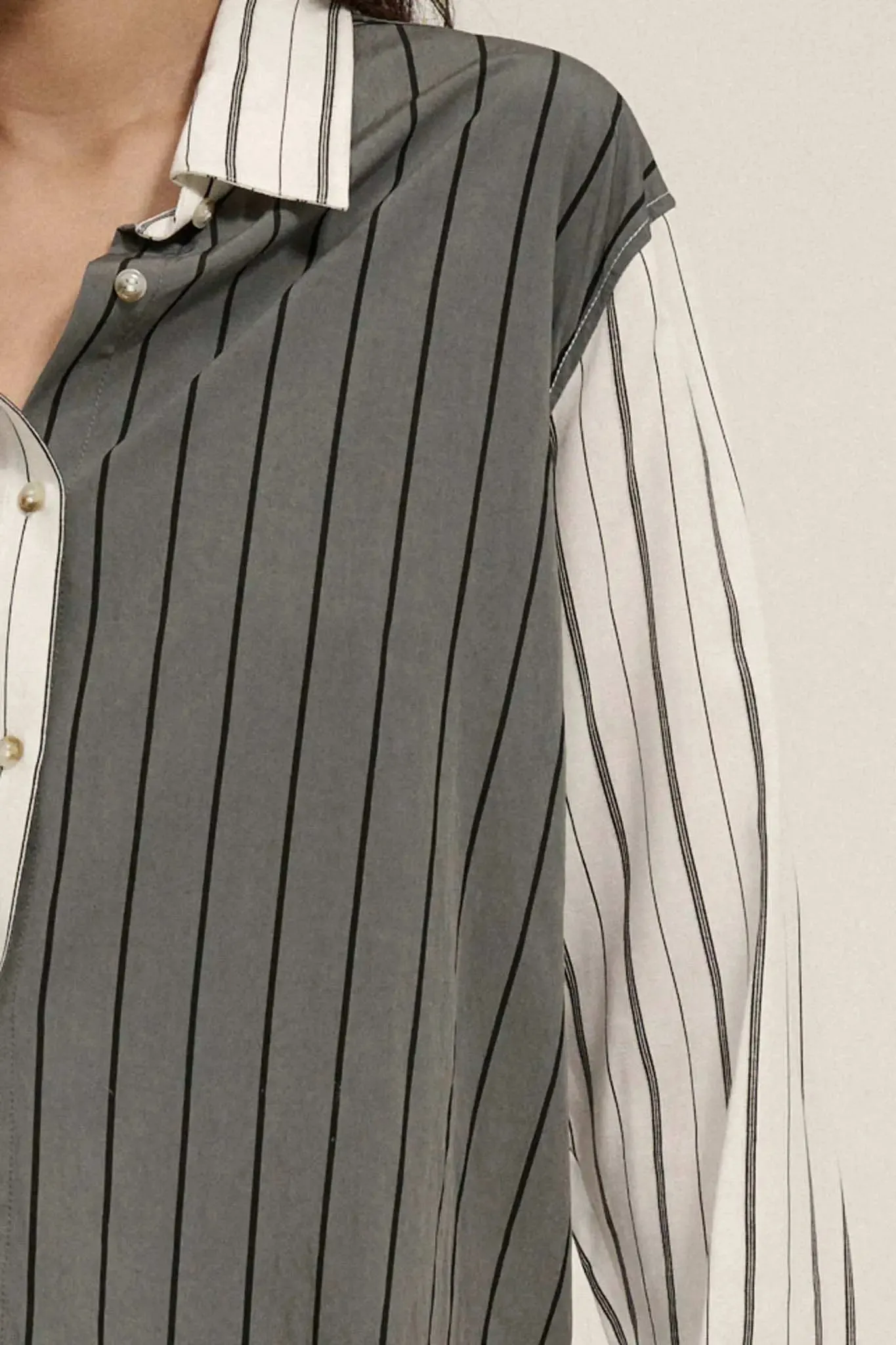 Top of the Line Colorblock Striped Button-Up Shirt sold by Promesa product image thumbnail 4