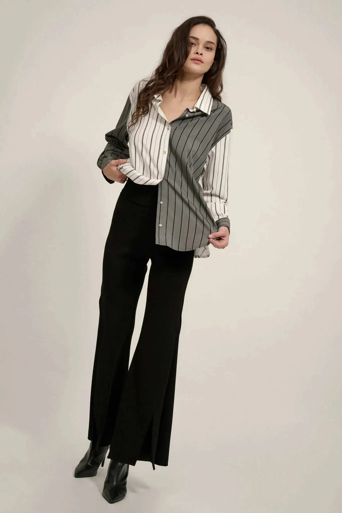 Top of the Line Colorblock Striped Button-Up Shirt sold by Promesa product image thumbnail 5