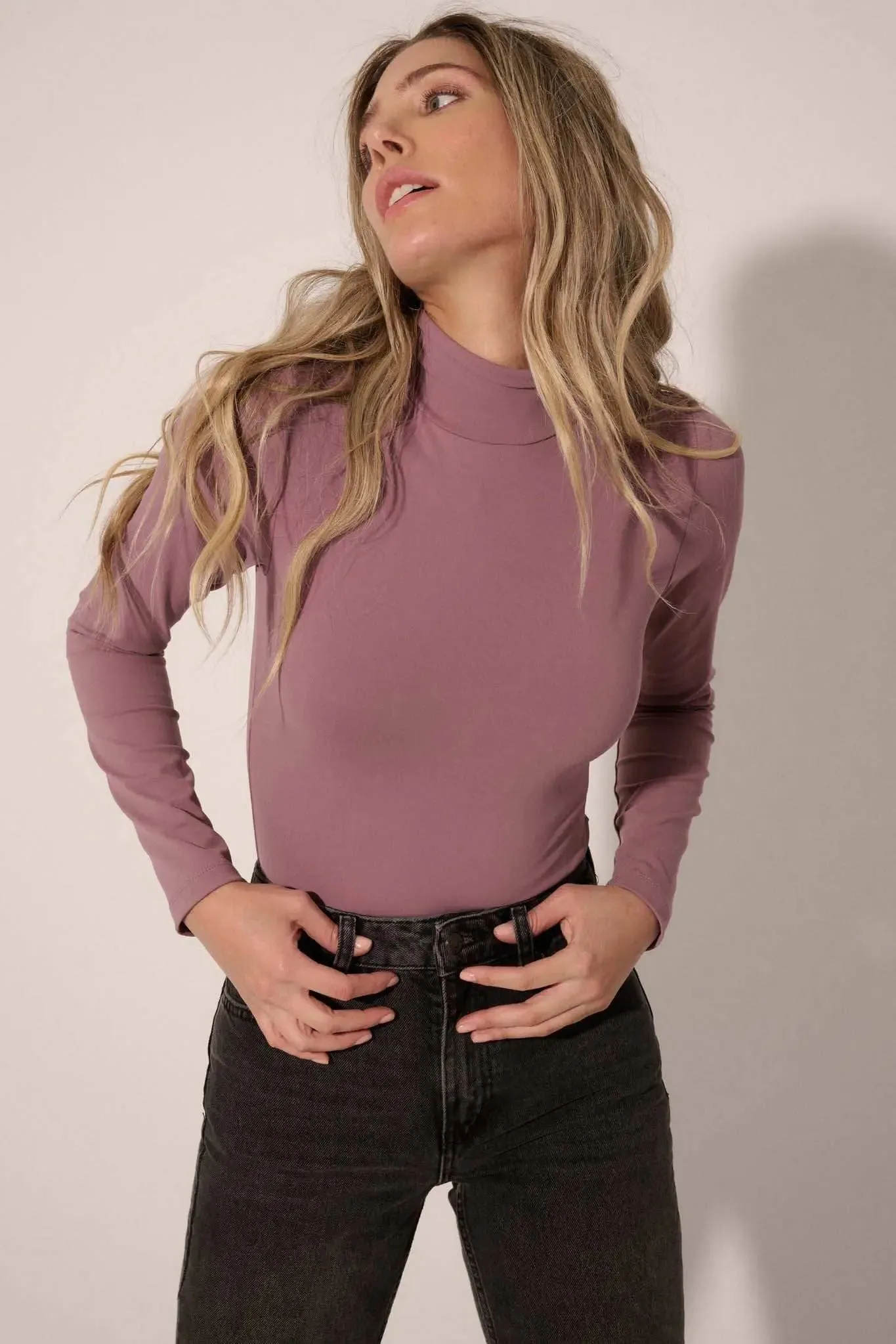 Lifted Fit Mock Neck Long-Sleeve Bodysuit sold by Promesa product image thumbnail 3