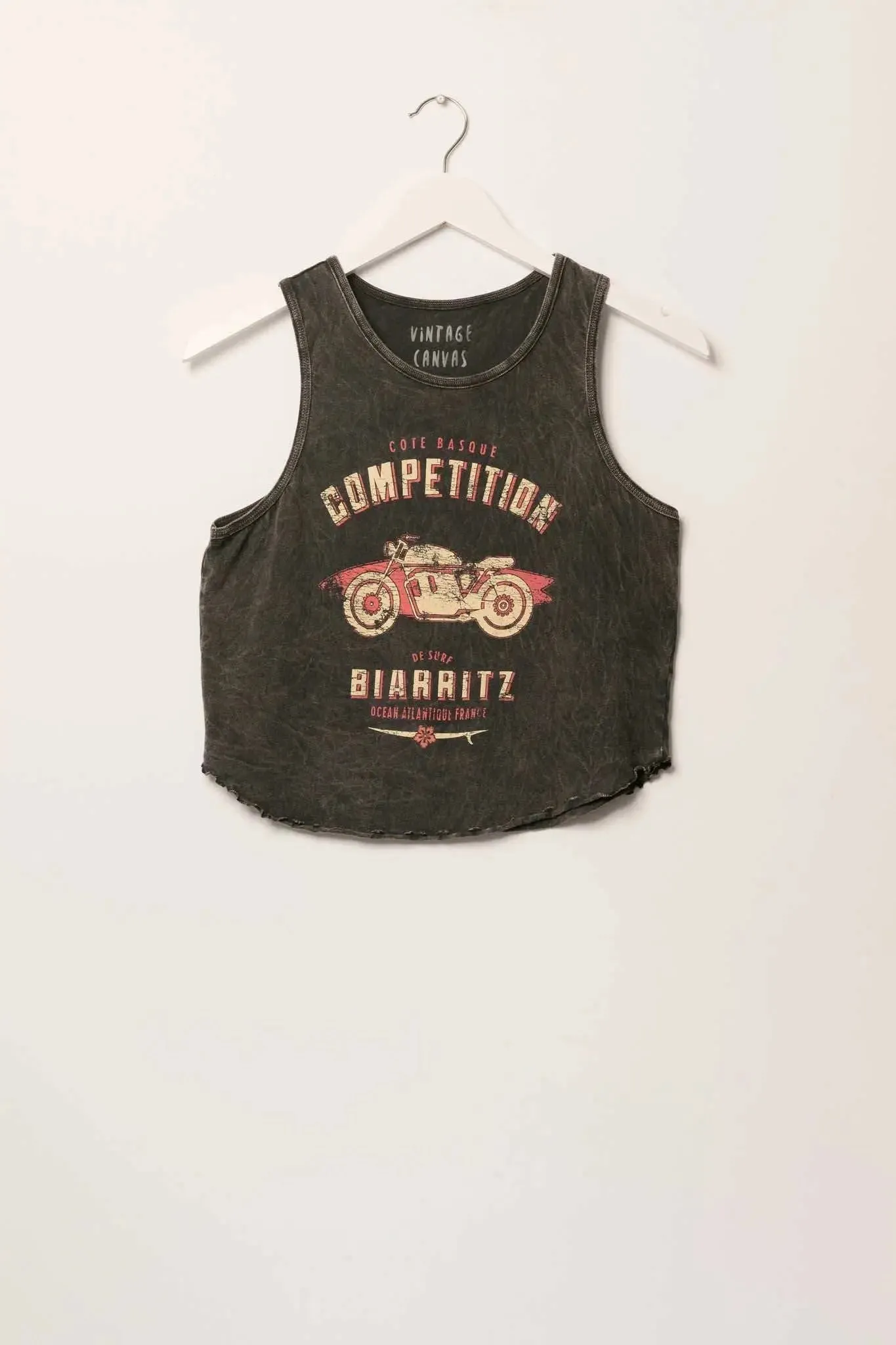 Biarritz Surfing Lettuce-Edge Graphic Tank Top sold by Promesa