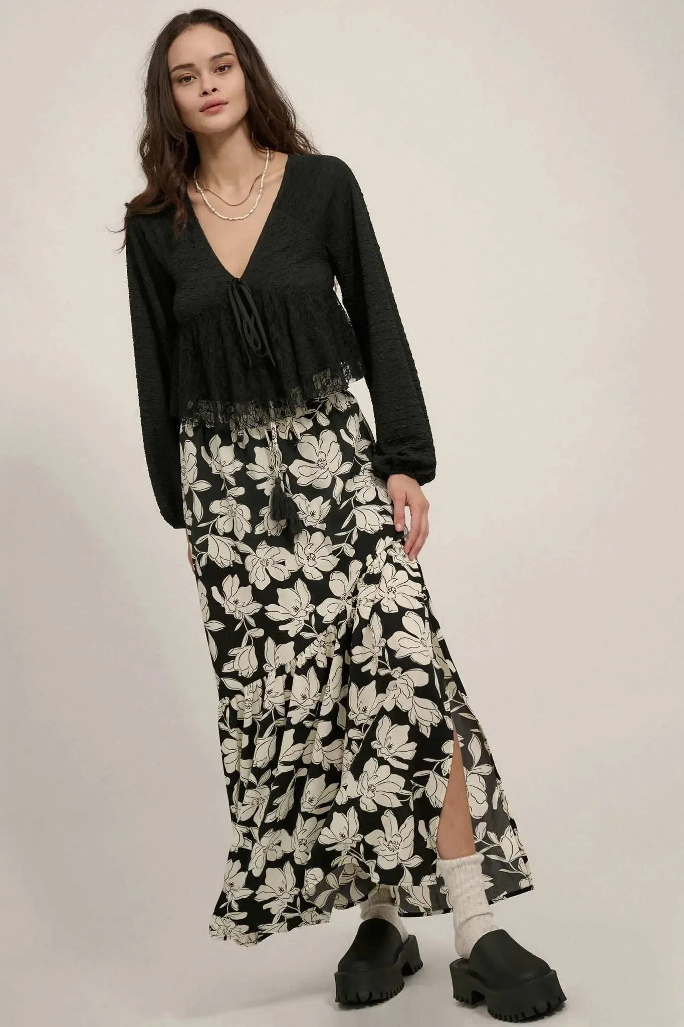 Dream Dolly Lace Ruffle Textured Peasant Top sold by Promesa product image thumbnail 5