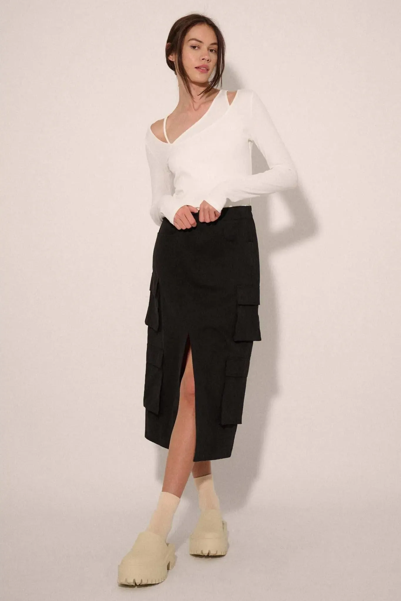 Promise the Label Rib-Knit Layered Asymmetrical Top sold by Promesa product image thumbnail 3