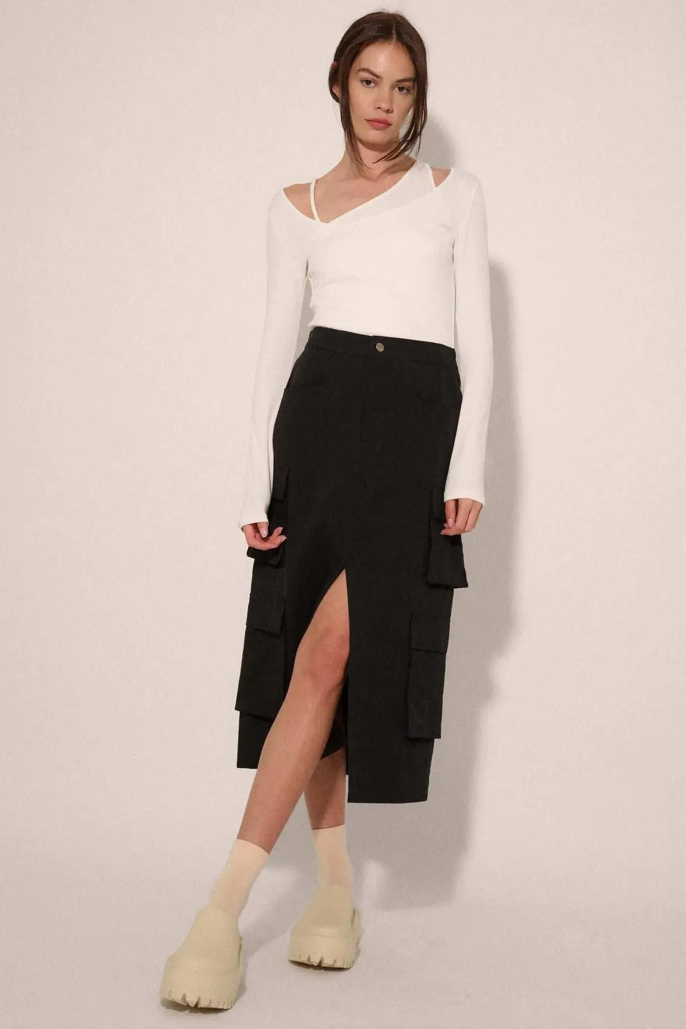 Practically Perfect Cargo Midi Pencil Skirt sold by Promesa product image thumbnail 3